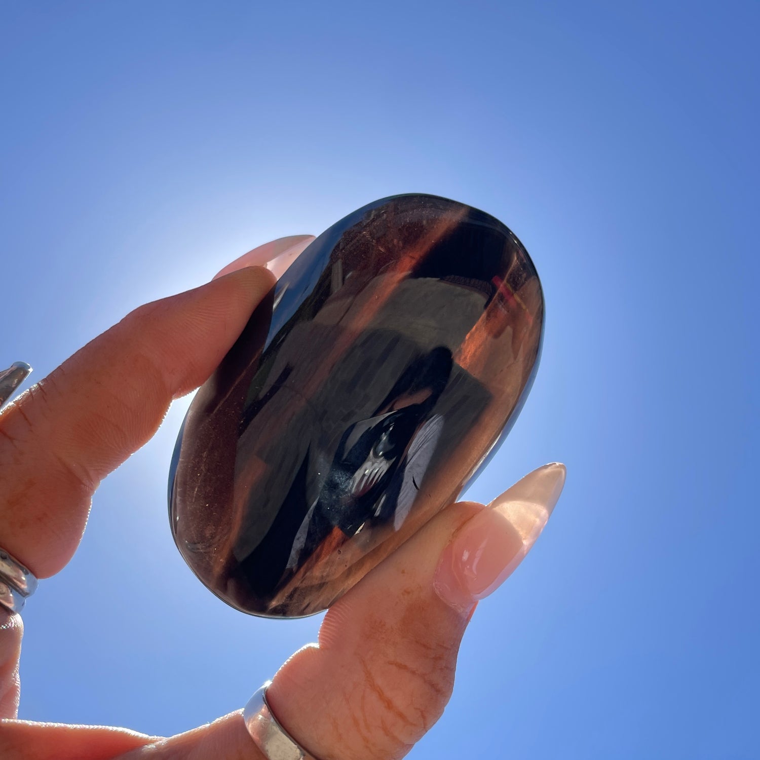 Ice Obsidian Palmstone Lge