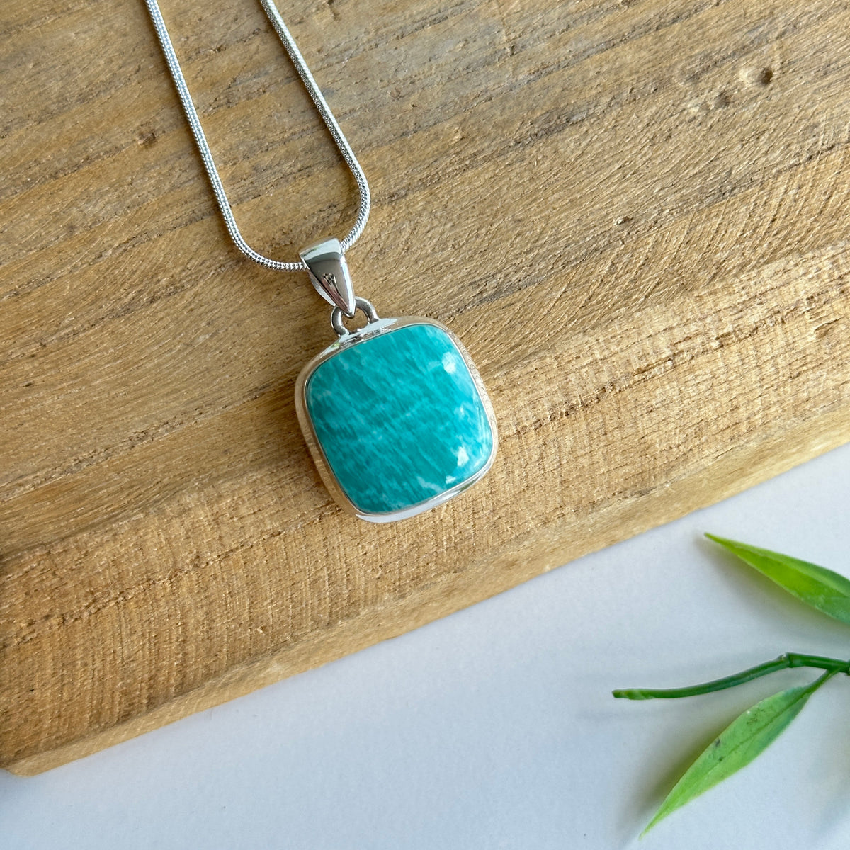Amazonite Square Pendant