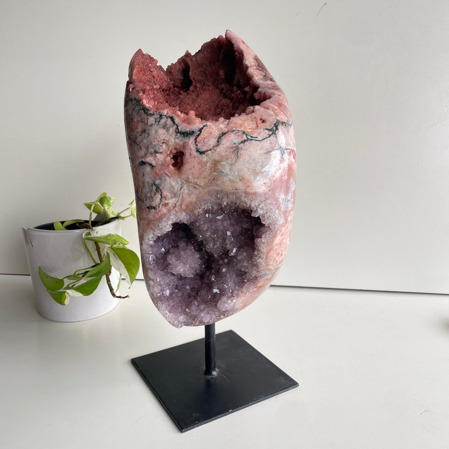 Pink Amethyst Pce In Stand 12.588kg