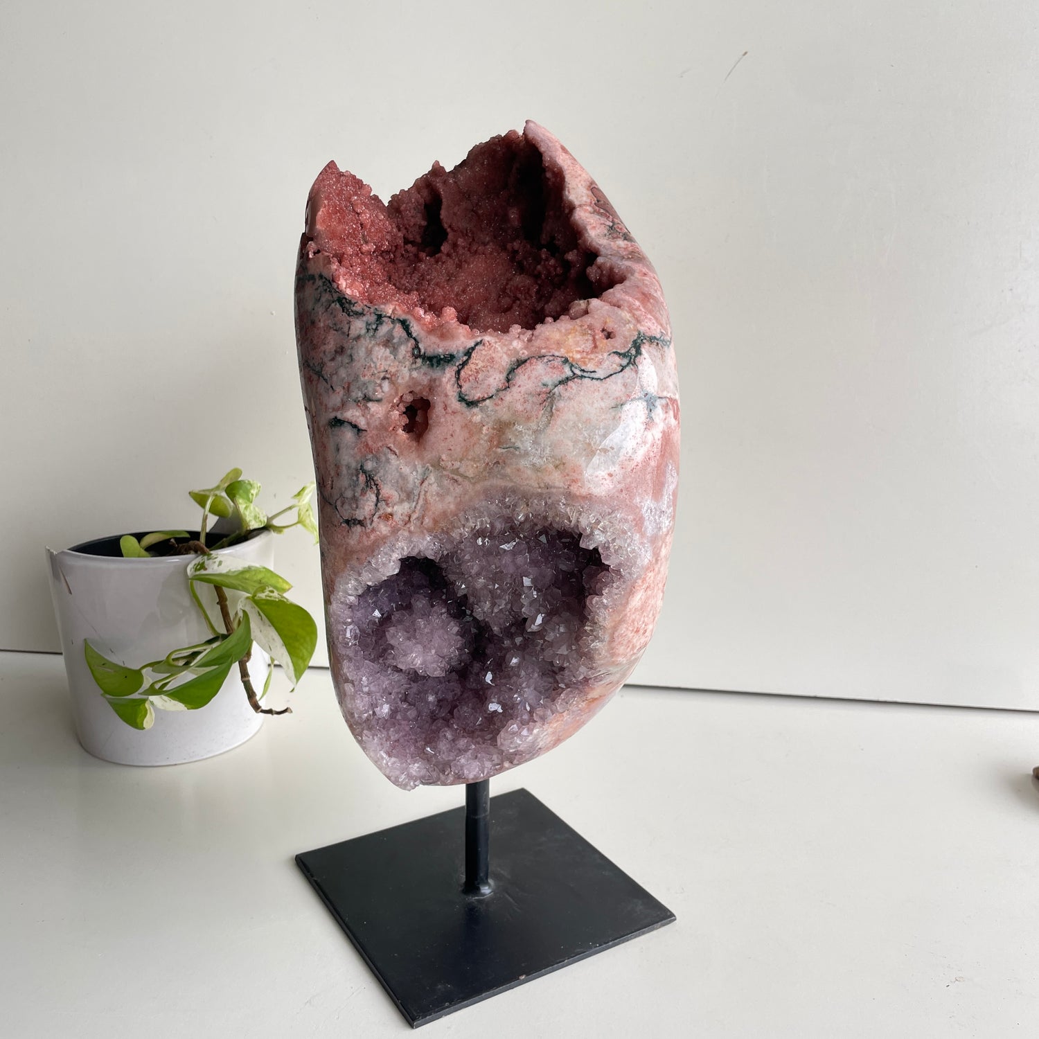Pink Amethyst Pce In Stand 12.588kg