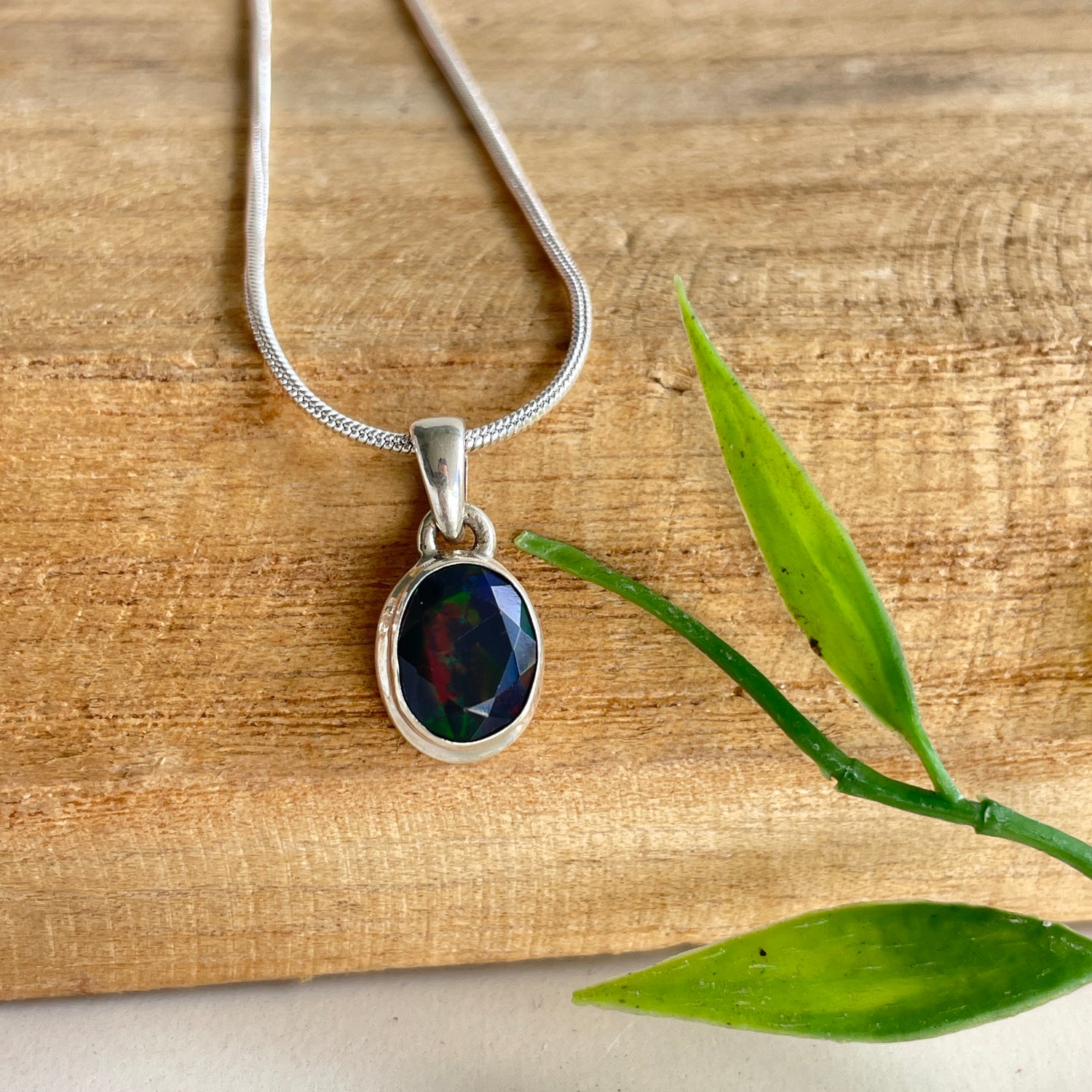 Chalama Black Opal Oval Pendant