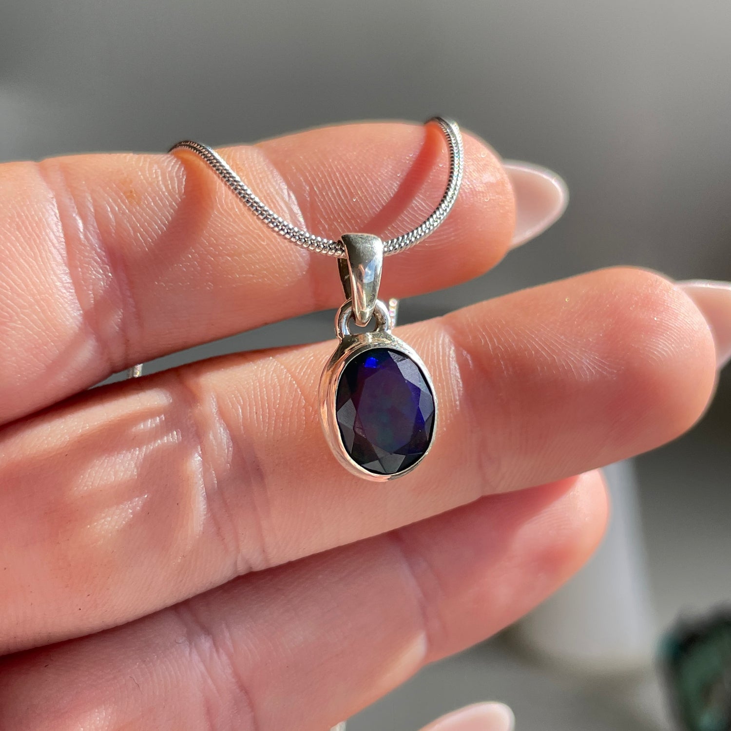 Chalama Black Opal Oval Pendant