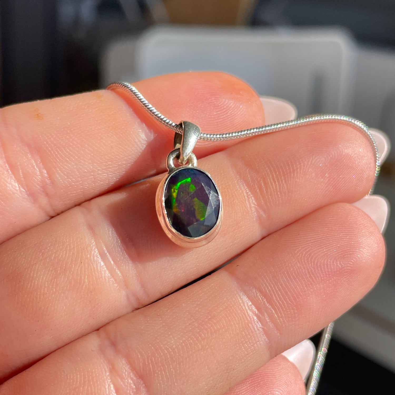 Chalama Black Opal Oval Pendant