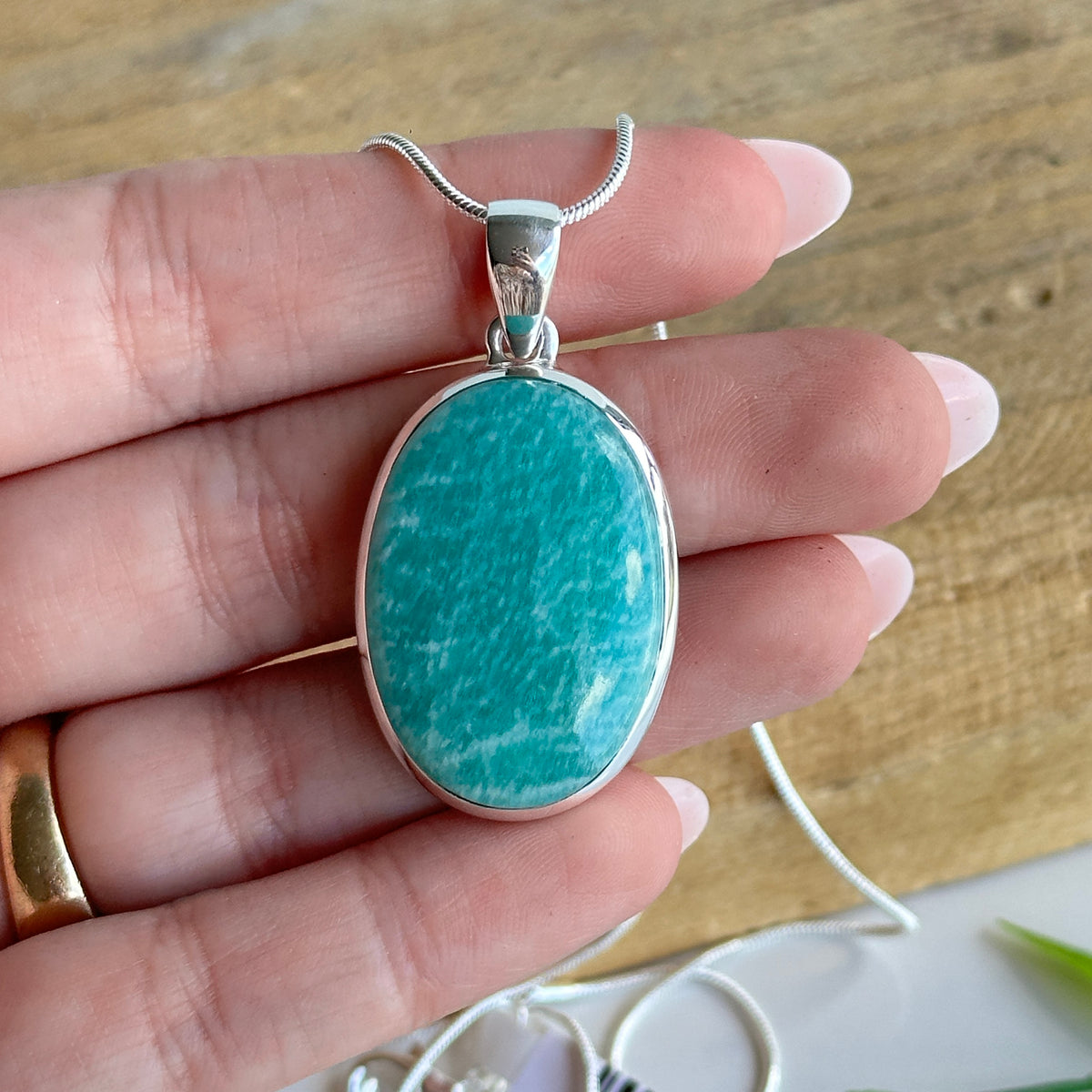 Amazonite Oval Pendant