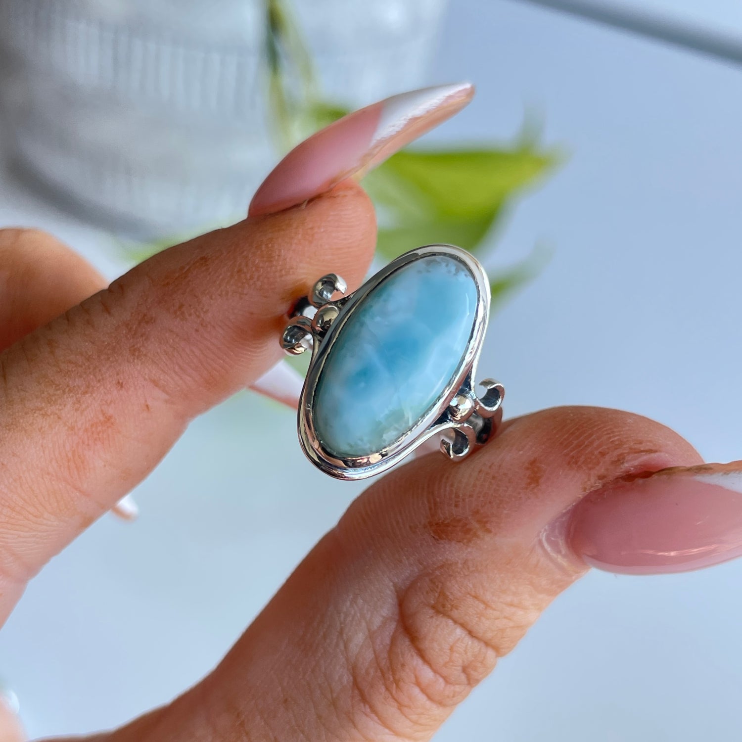 Larimar Oval Ring Sz6