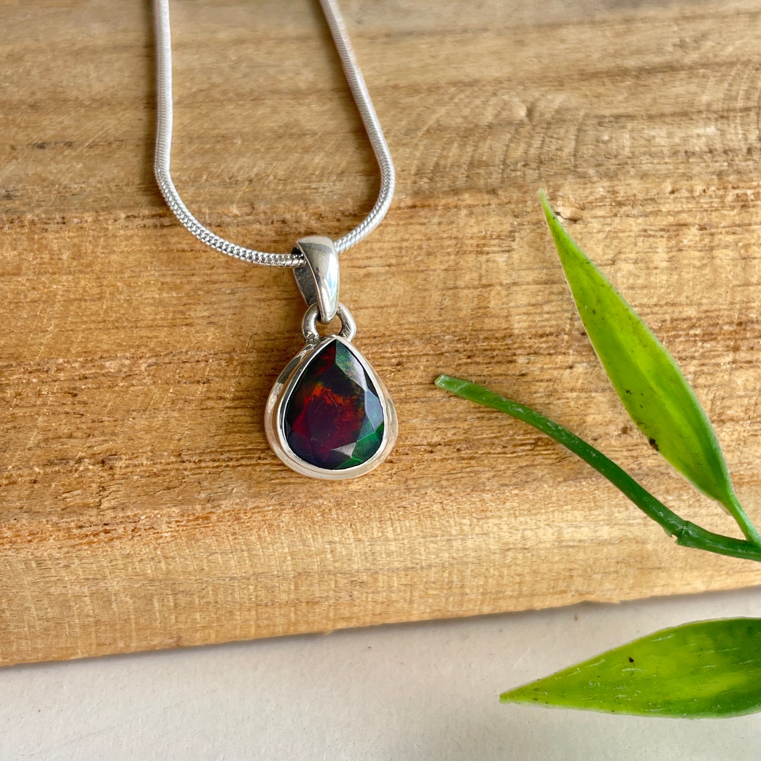 Chalama Black Opal Teardrop Pendant