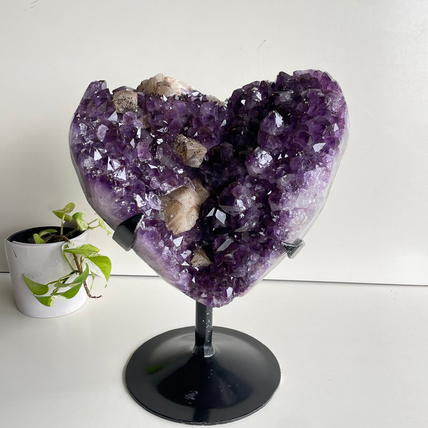 Amethyst Cluster Heart In Stand 15.144kg