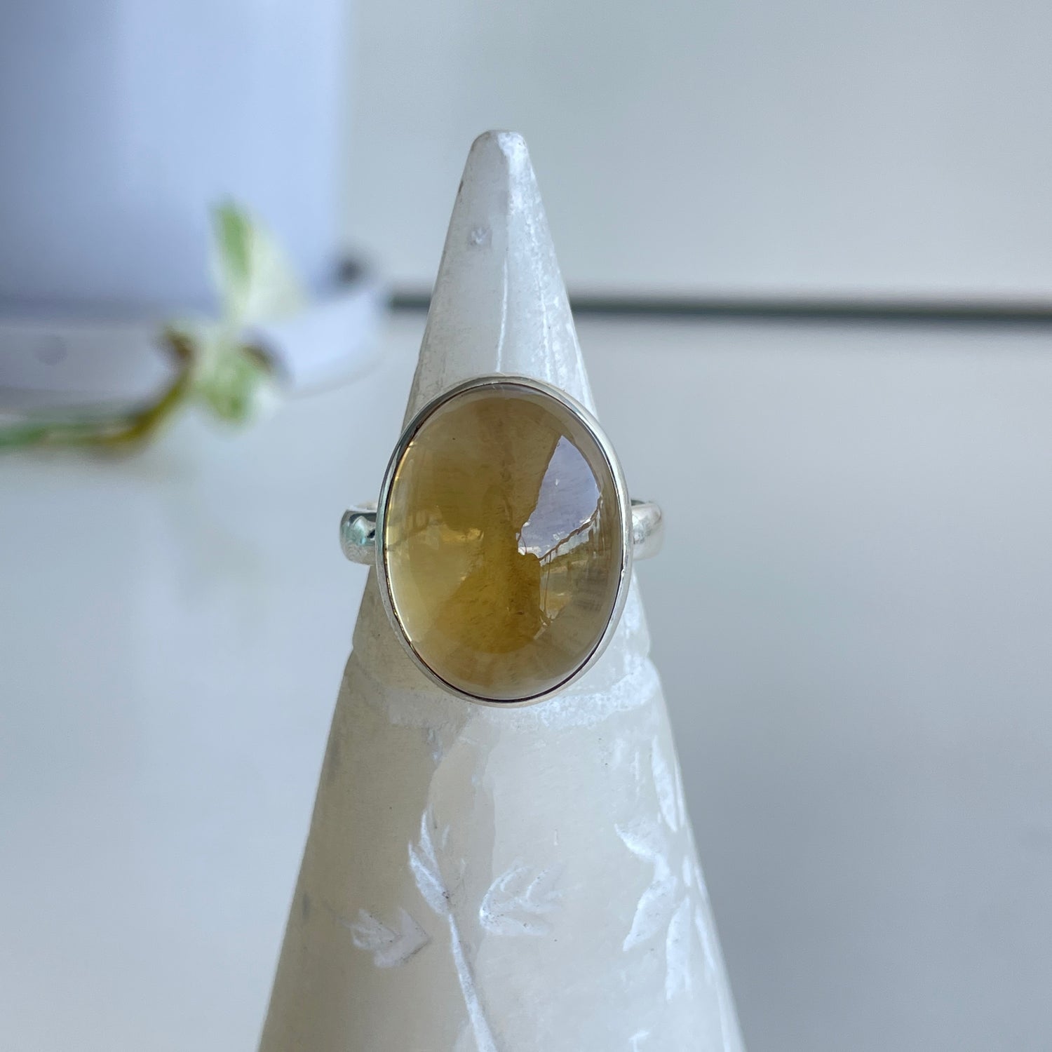Natural Citrine Oval Ring Sz9