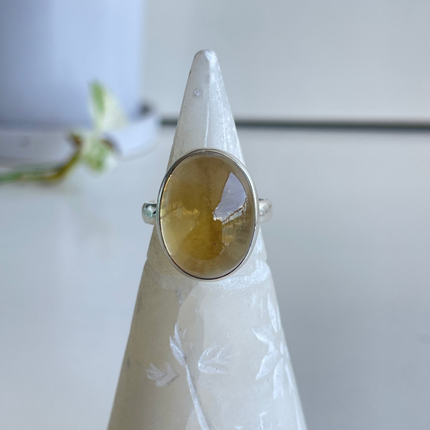 Natural Citrine Oval Ring Sz9
