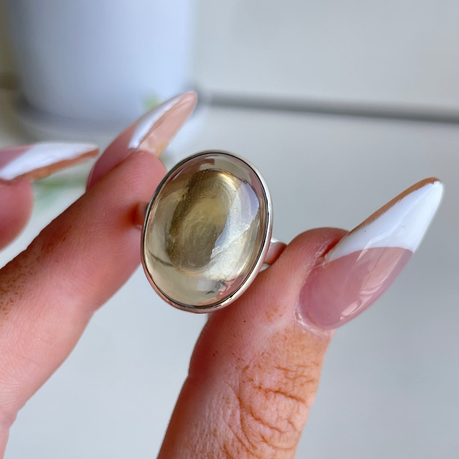 Natural Citrine Oval Ring Sz9