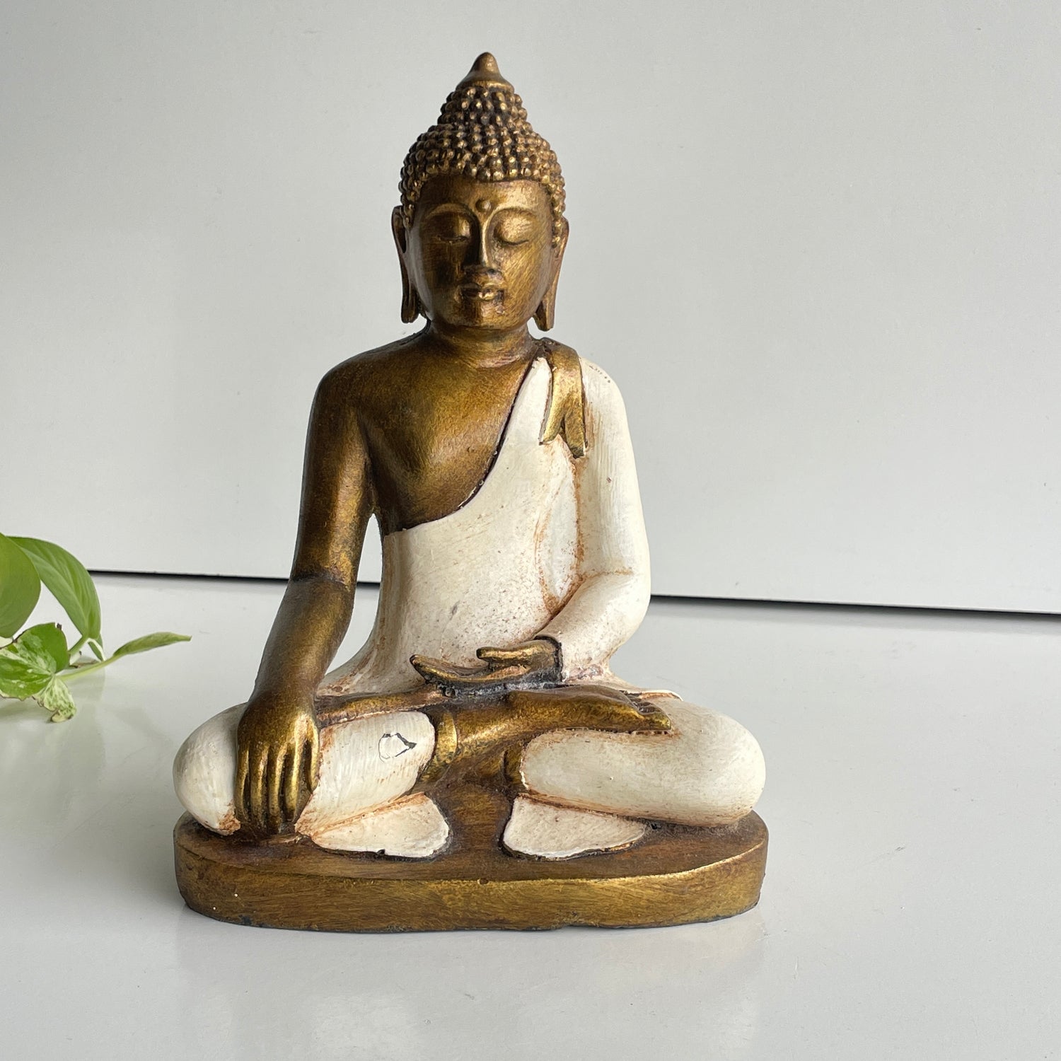 Cream Gold Meditating Buddha Sitting WP81P