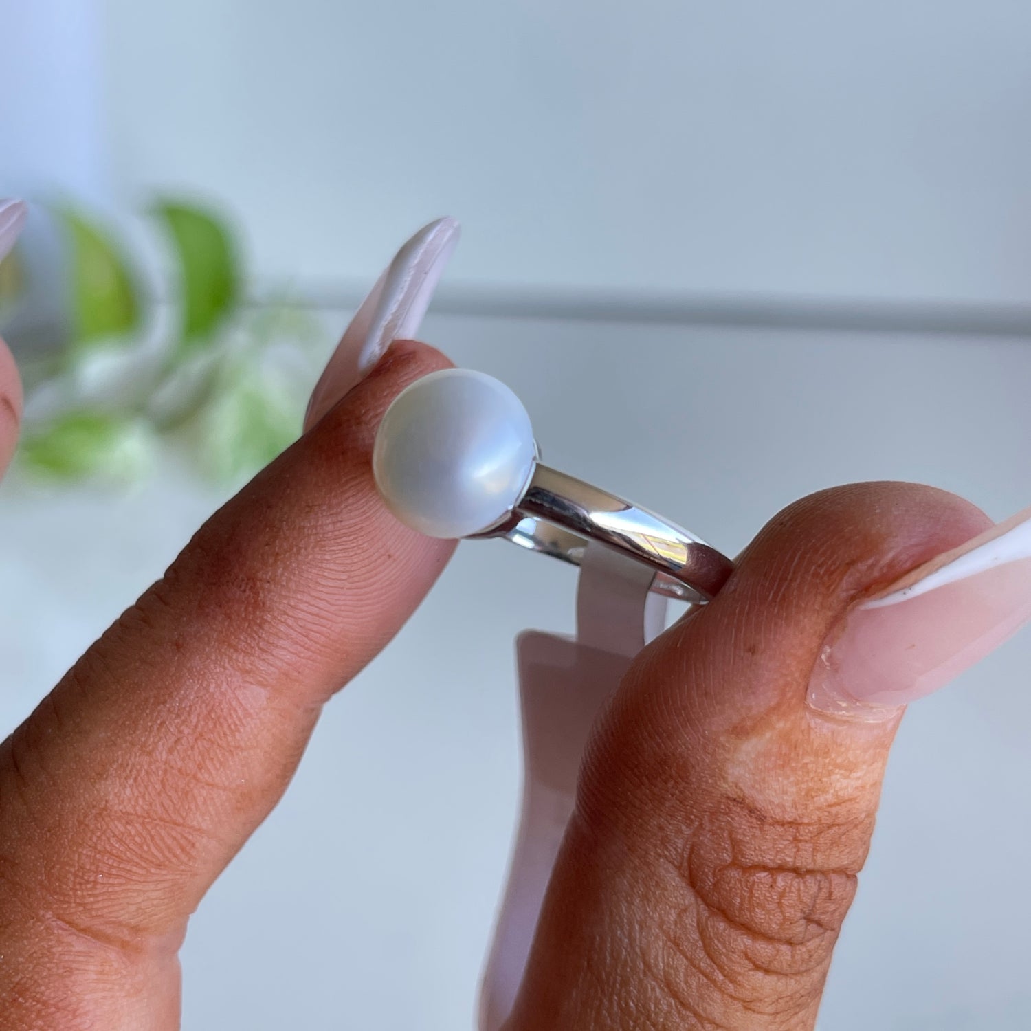 Pearl Round Ring Sz8