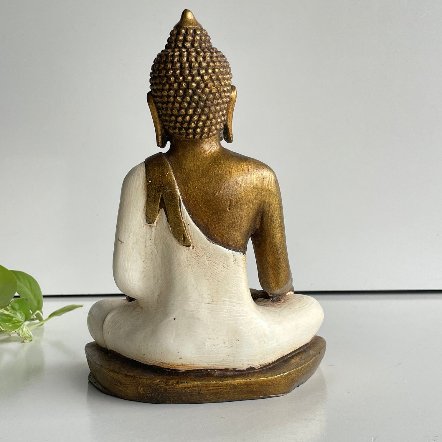 Cream Gold Meditating Buddha Sitting WP81P