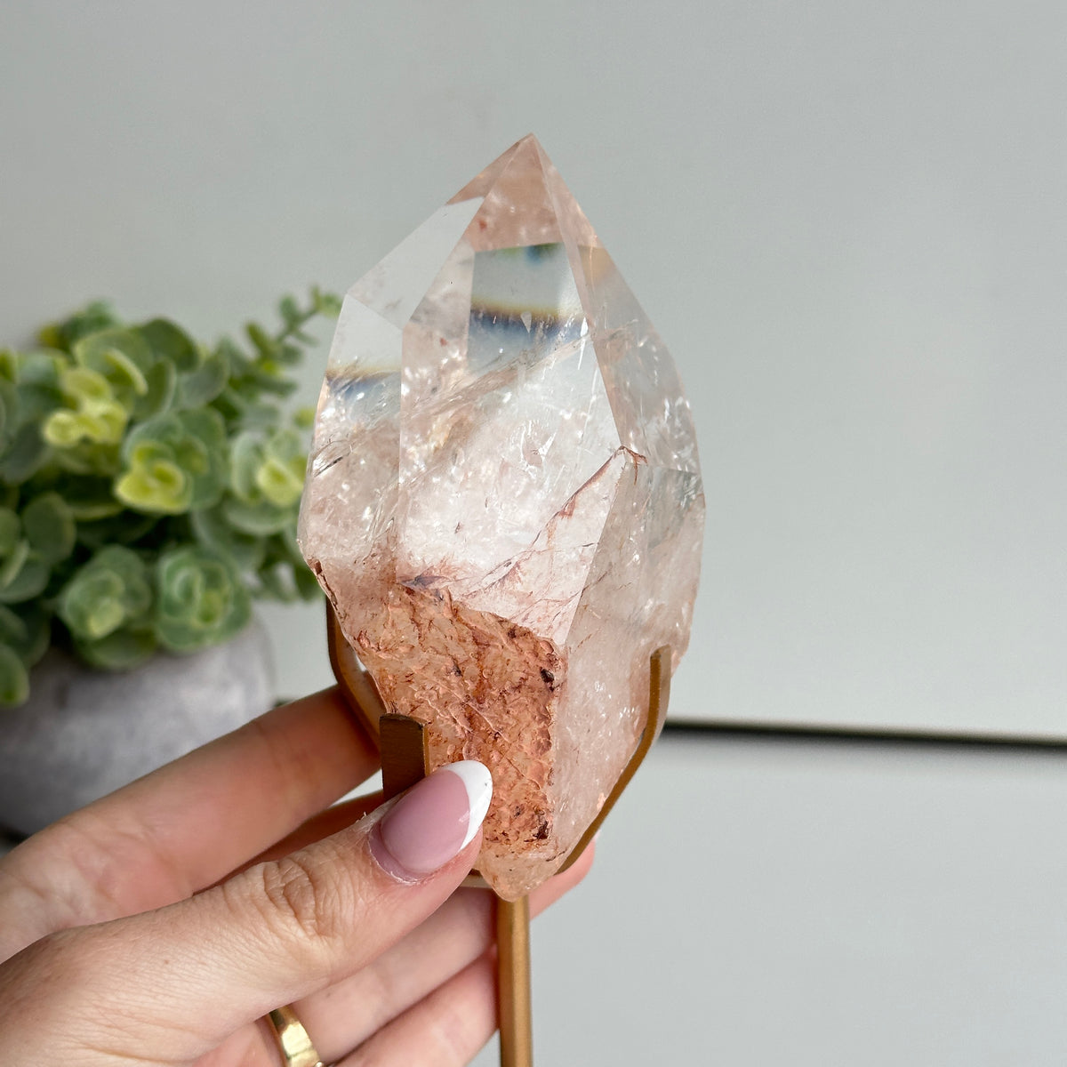 Pink Himalayan Quartz Point In Stand 11.7cm