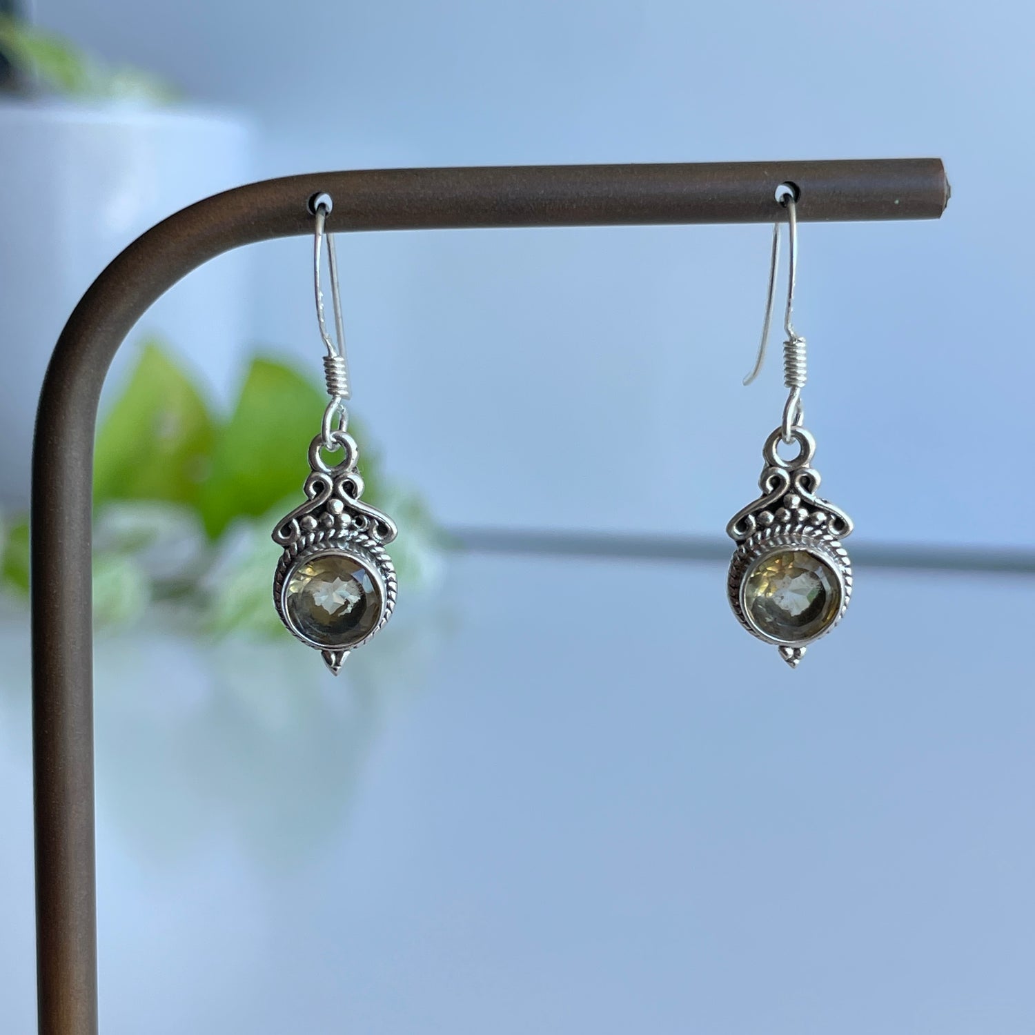 Citrine Round Earrings