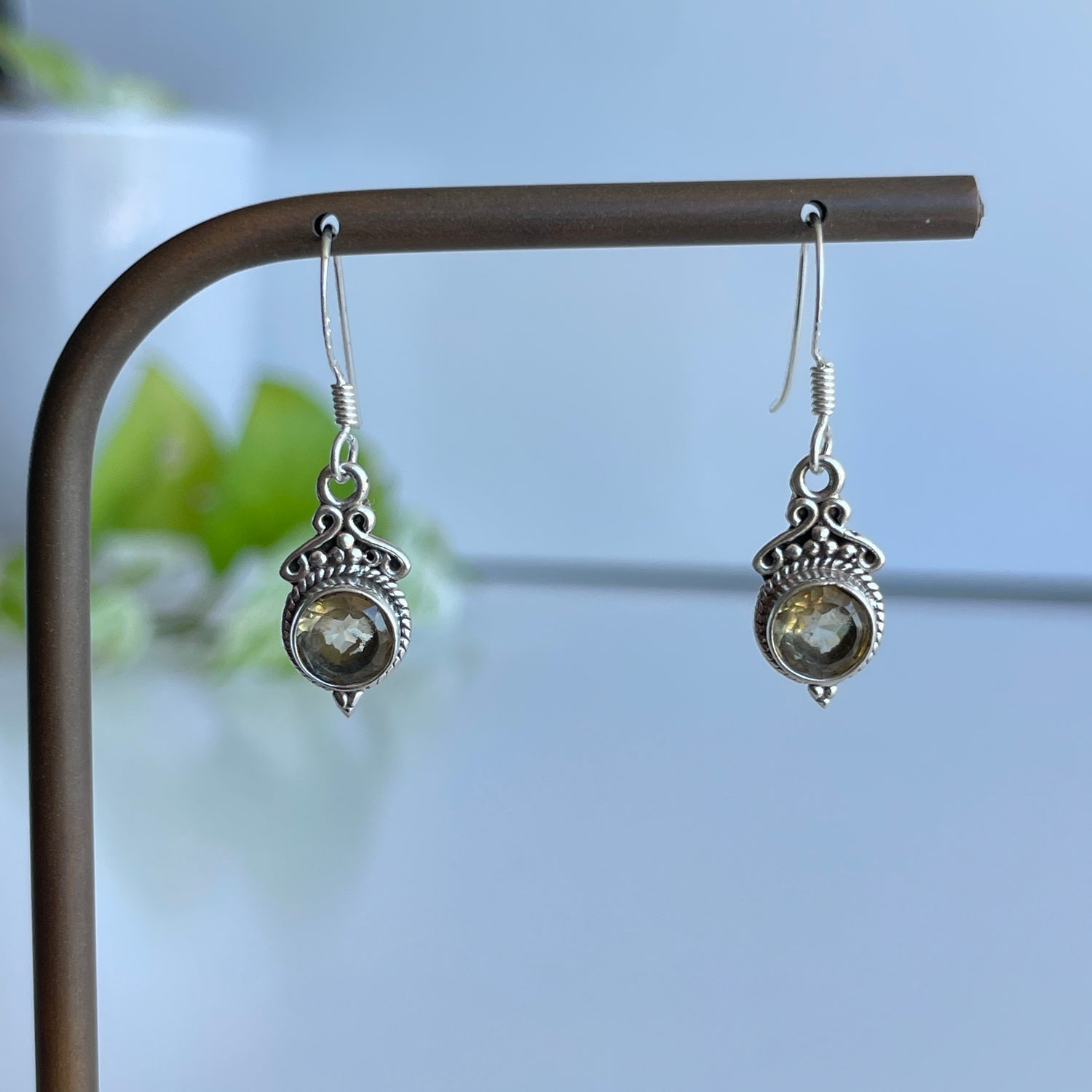 Citrine Round Earrings