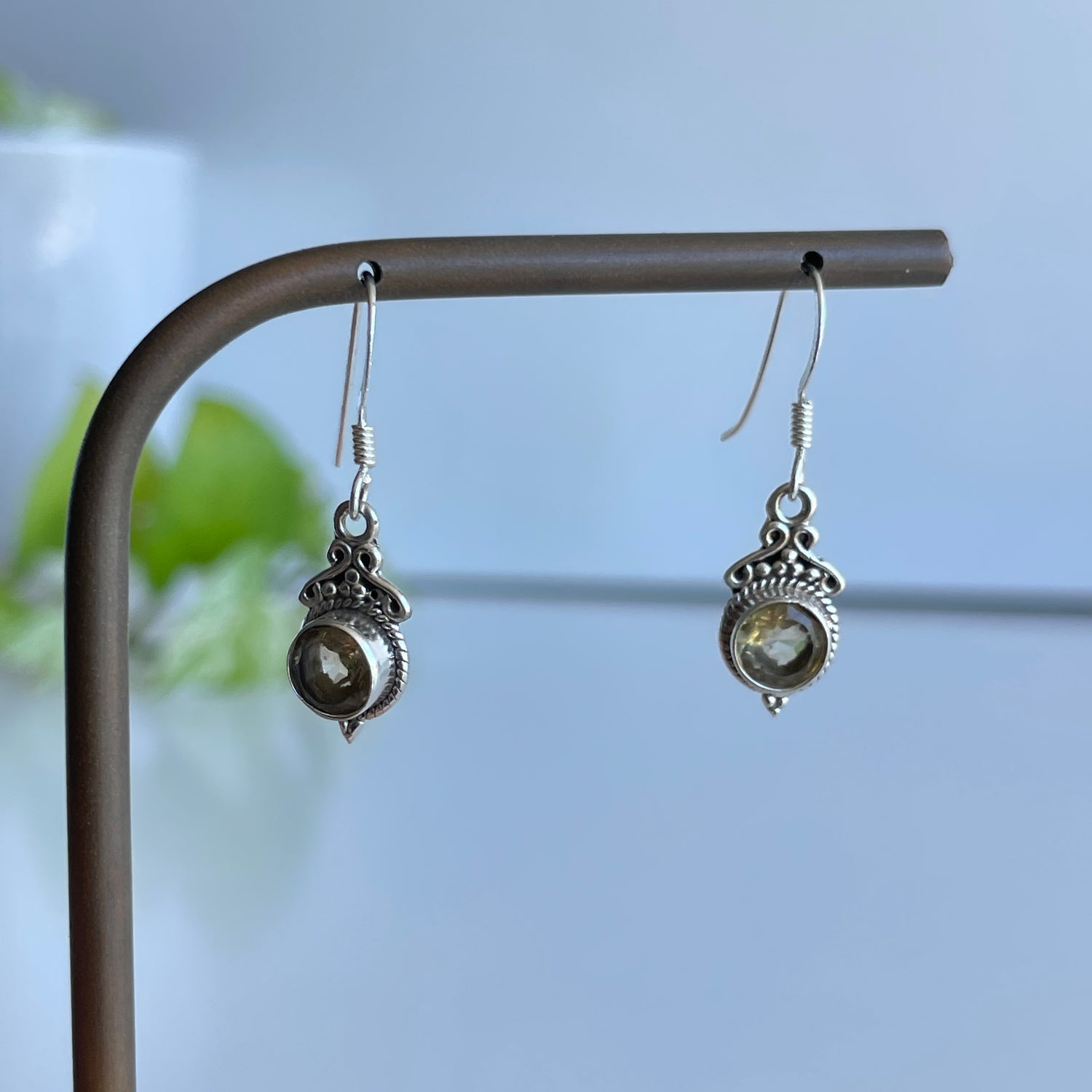 Citrine Round Earrings