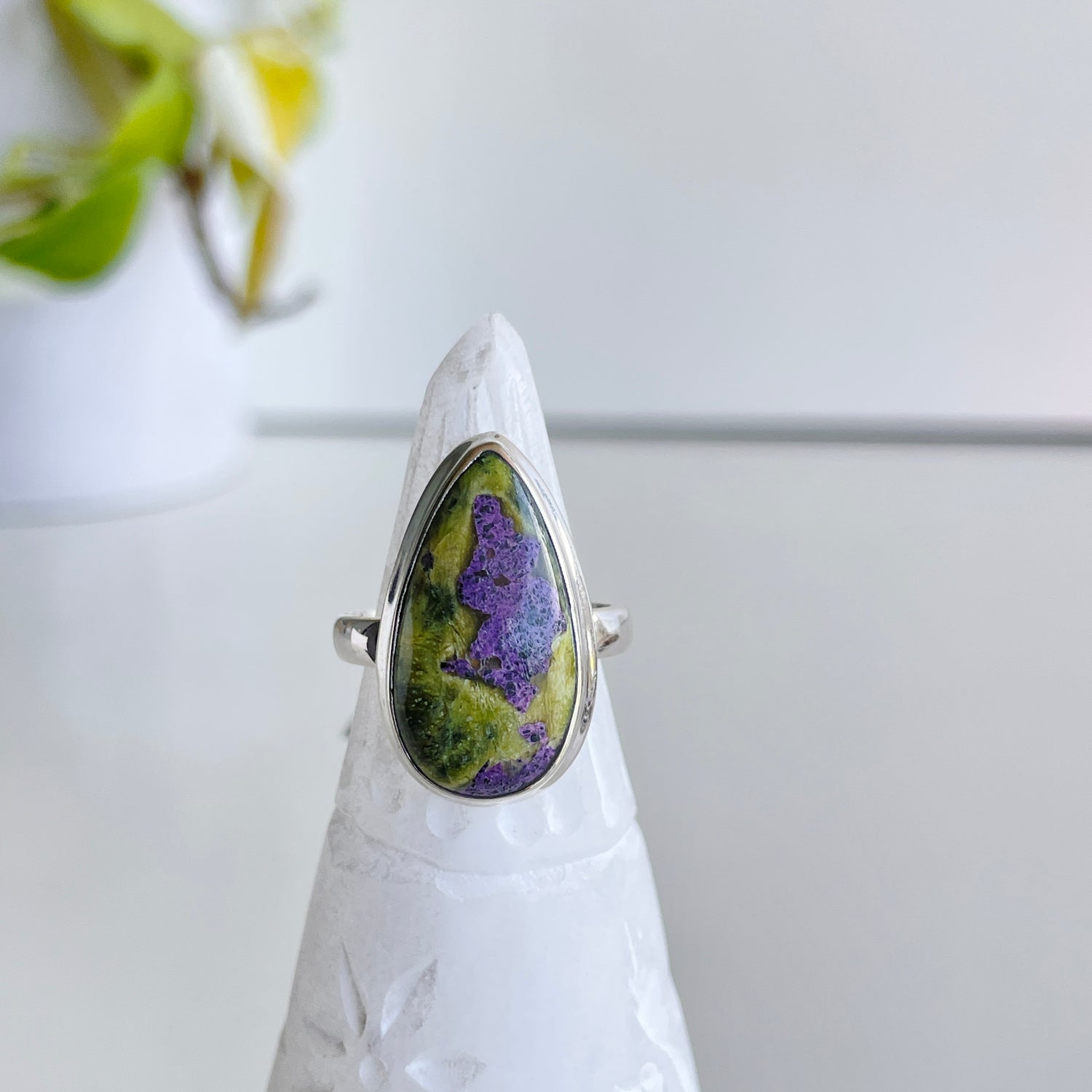 Atlantisite Teardrop Ring Sz7