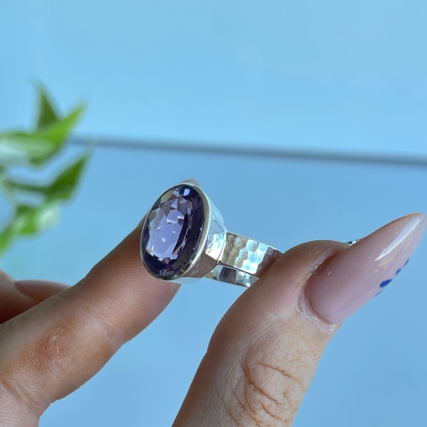 Amethyst Oval Ring Sz9