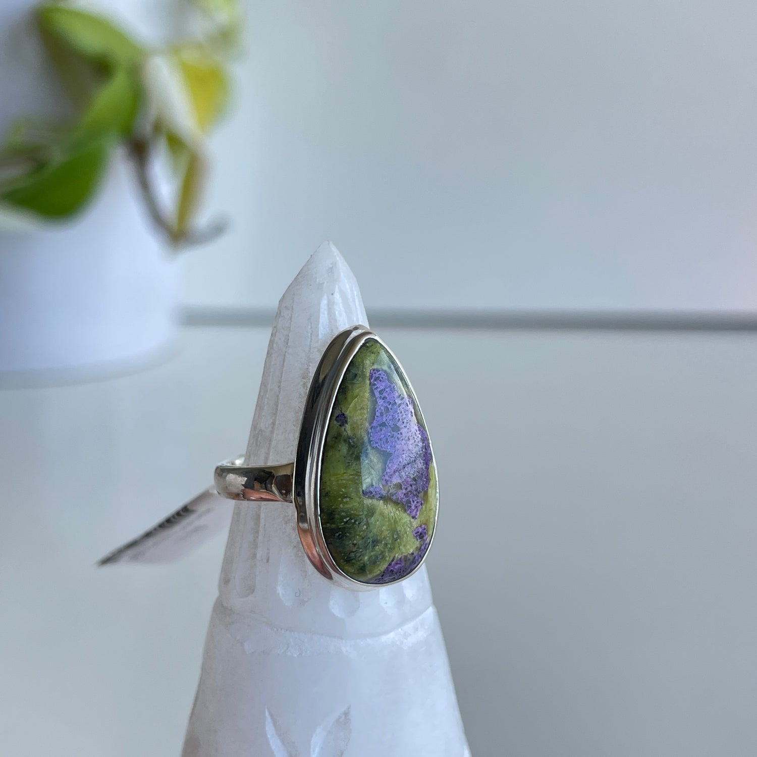 Atlantisite Teardrop Ring Sz7