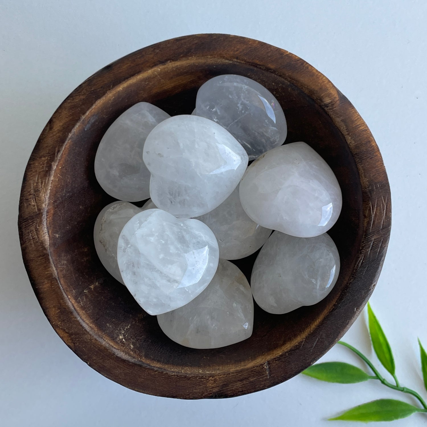 Clear Quartz 3cm Hearts