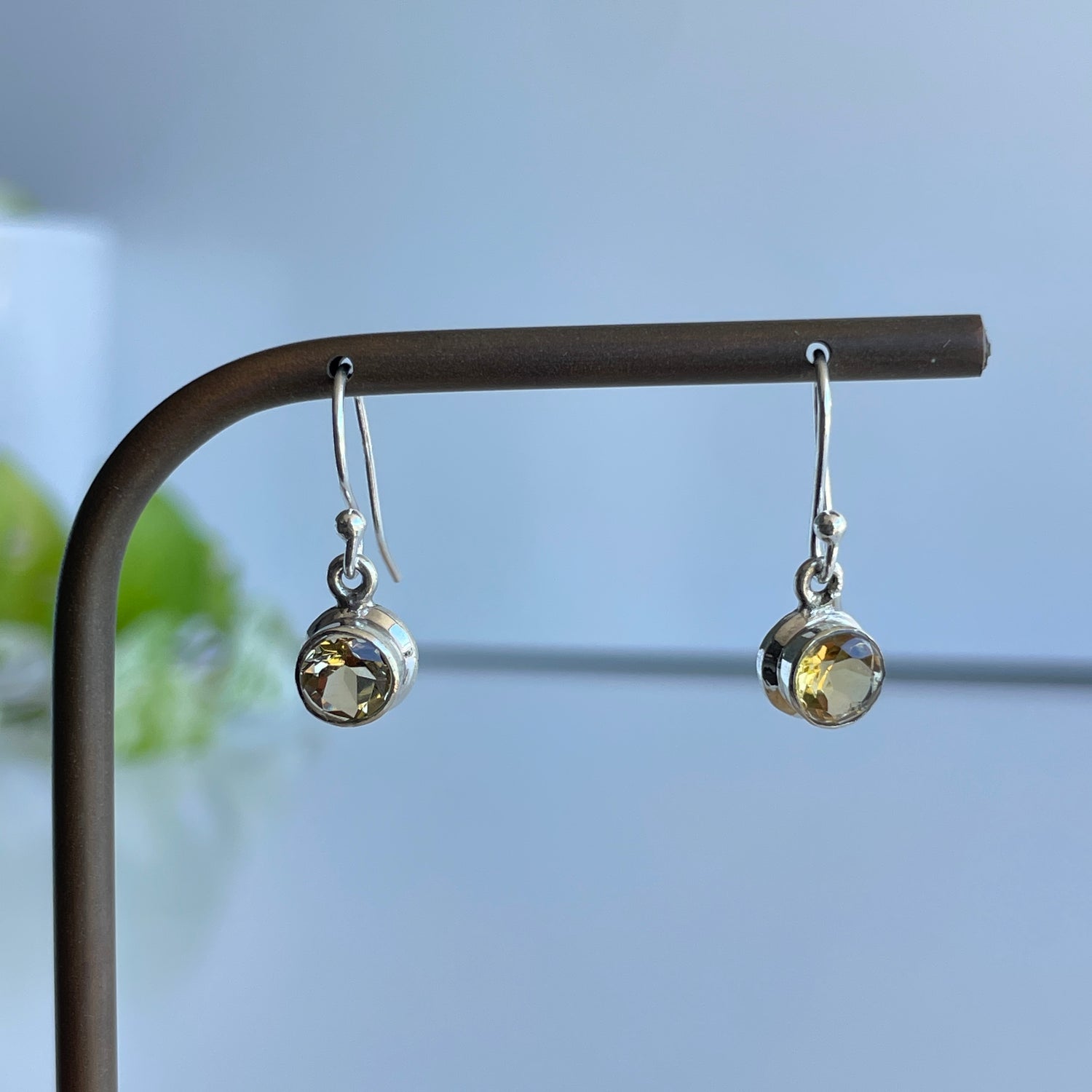 Citrine Round Earrings