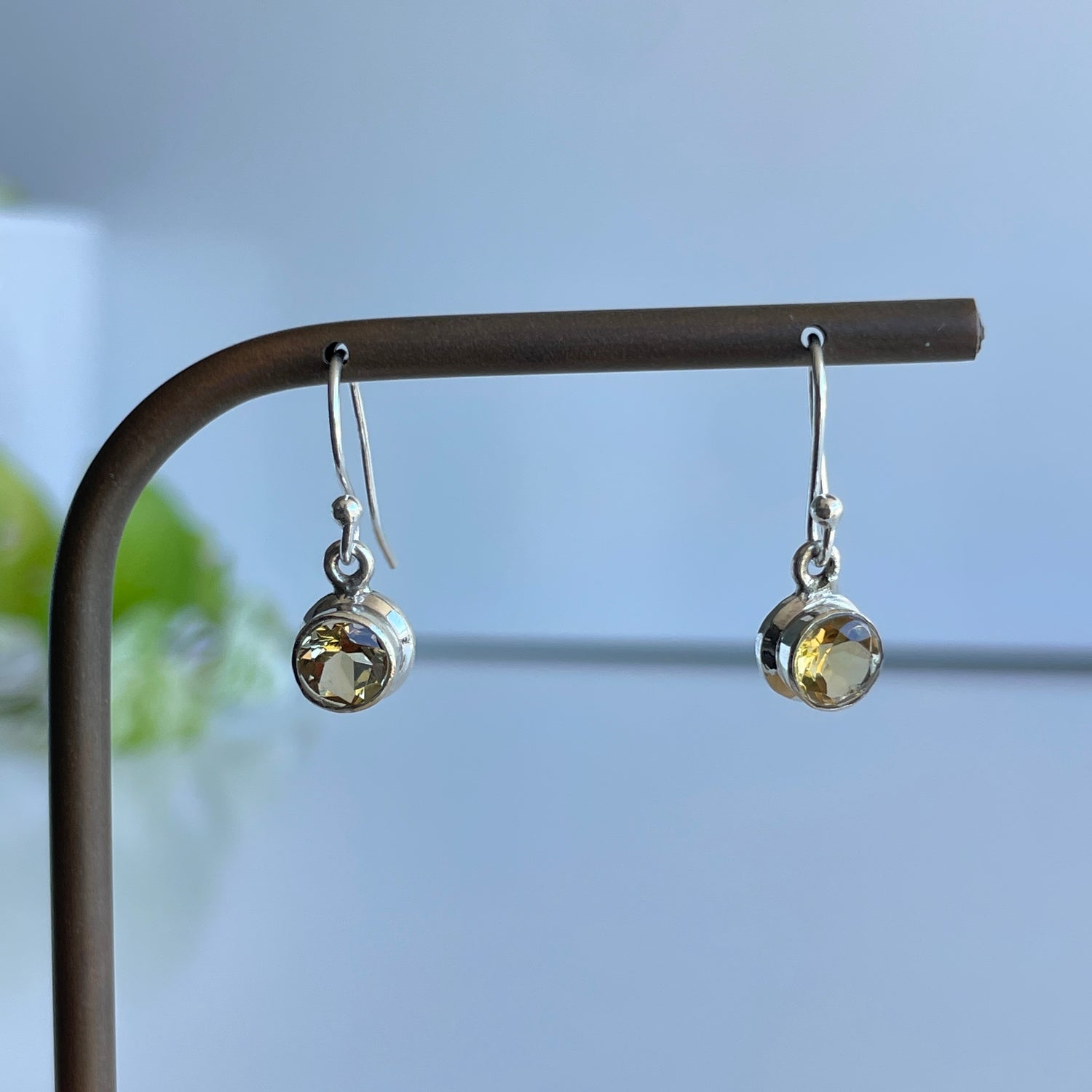 Citrine Round Earrings