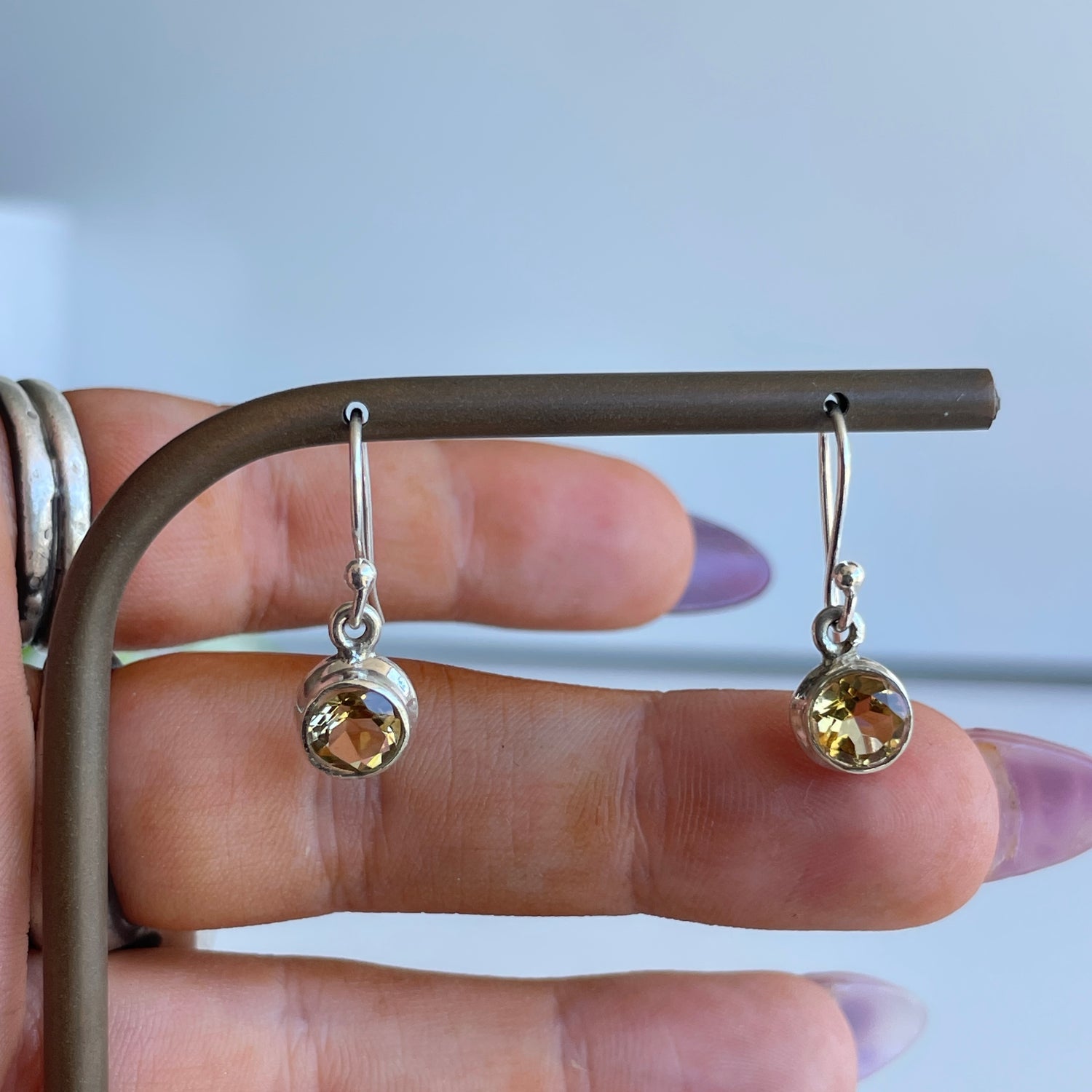 Citrine Round Earrings