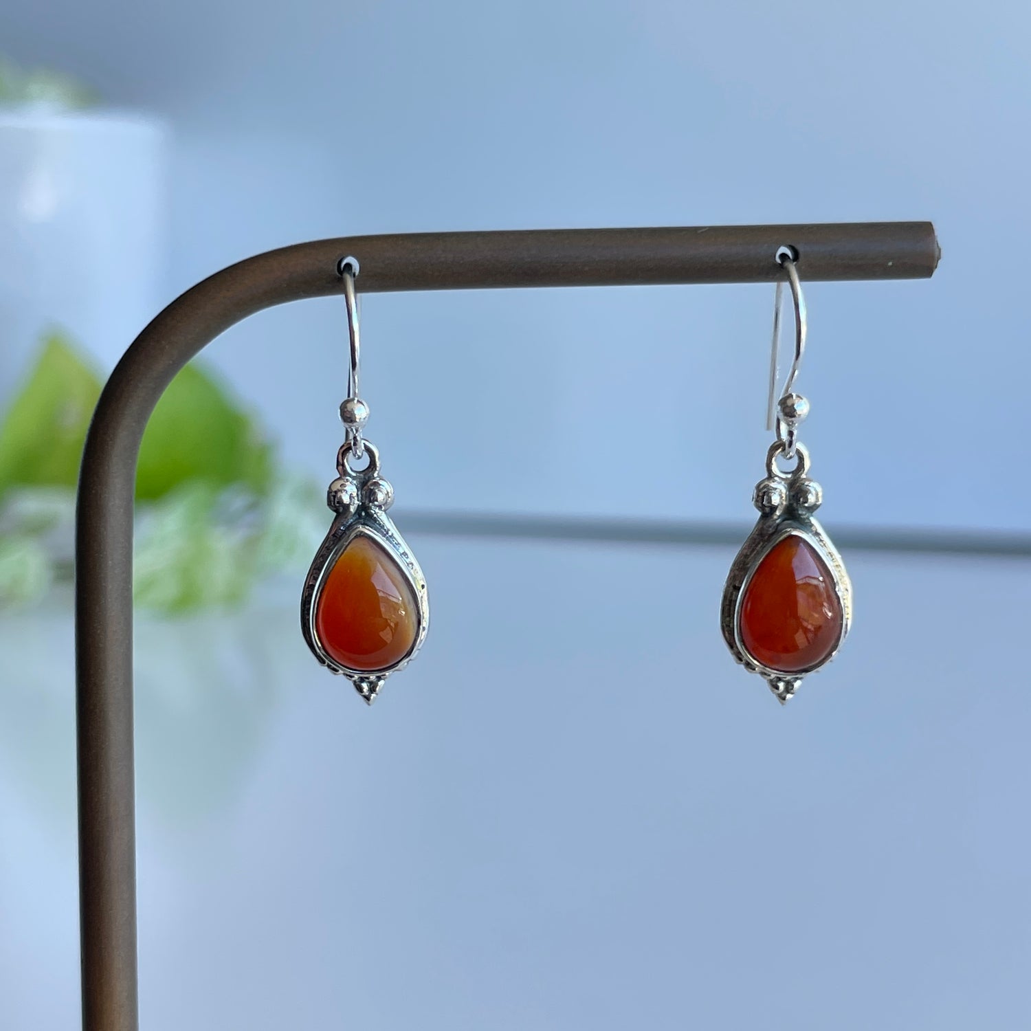 Carnelian Teardrop Earrings