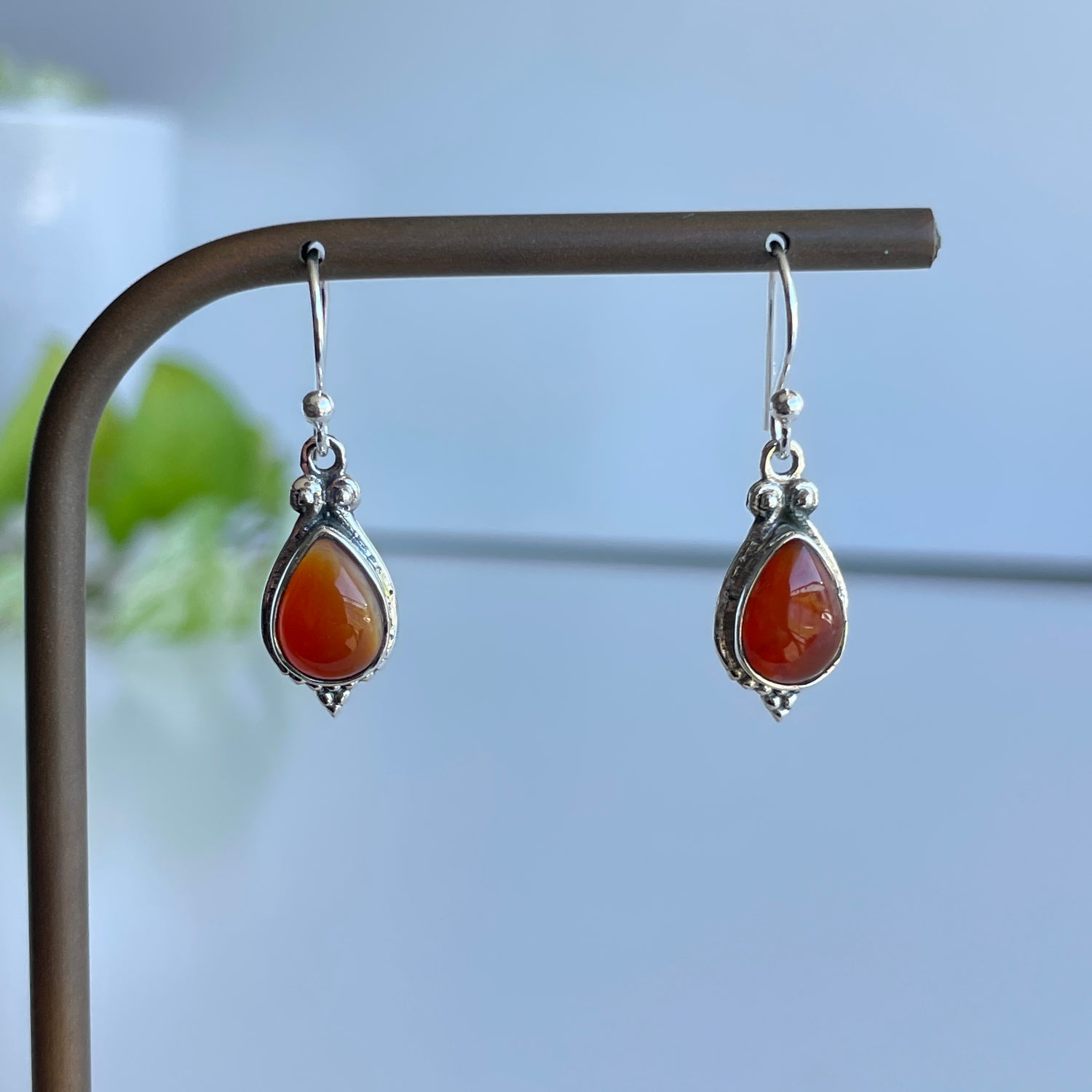 Carnelian Teardrop Earrings