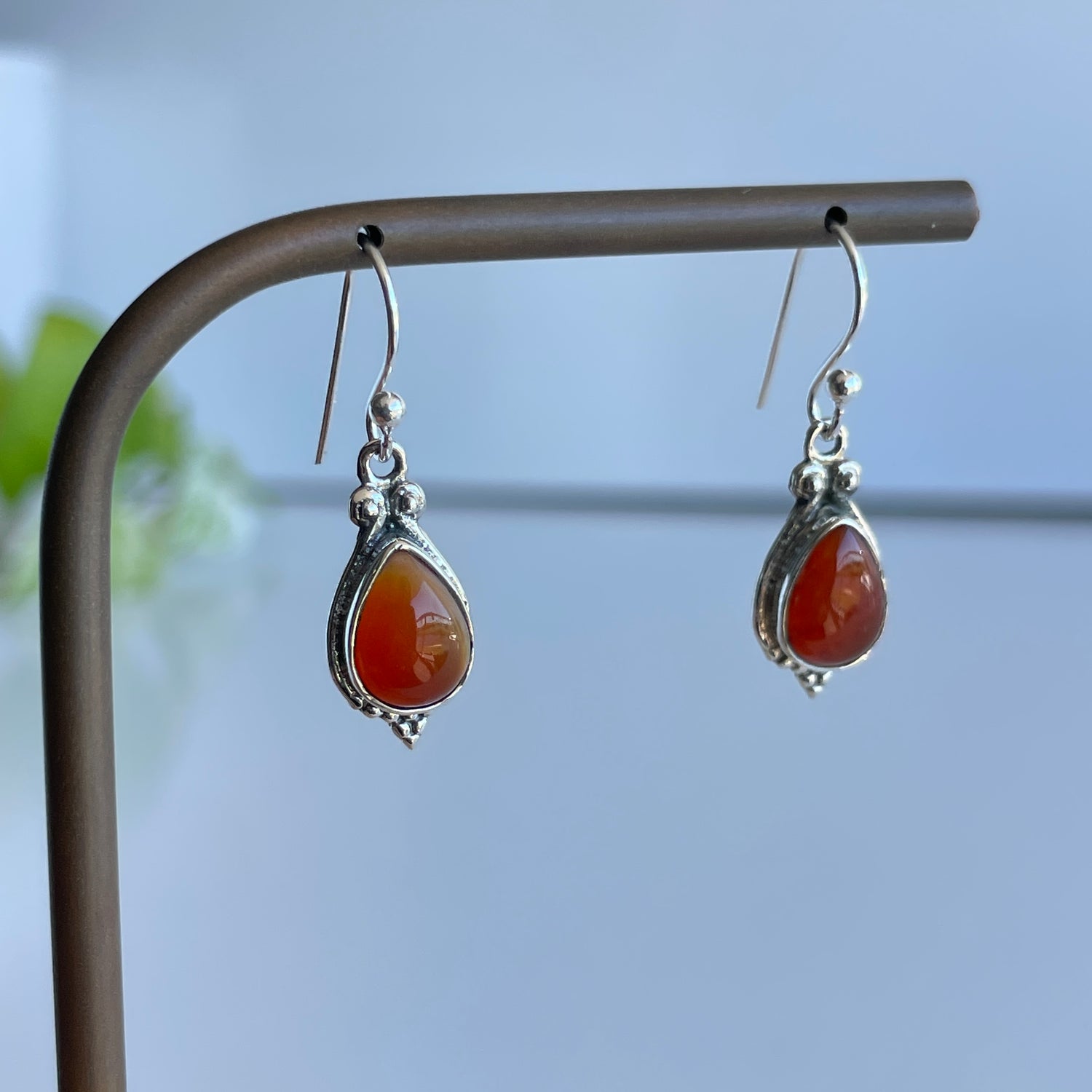 Carnelian Teardrop Earrings