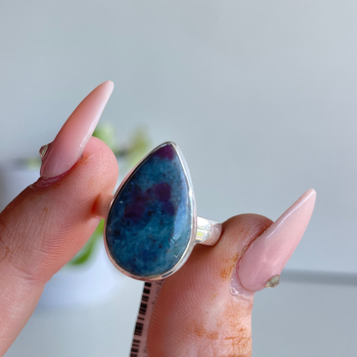 Ruby In Kyanite Teardrop Ring Sz7