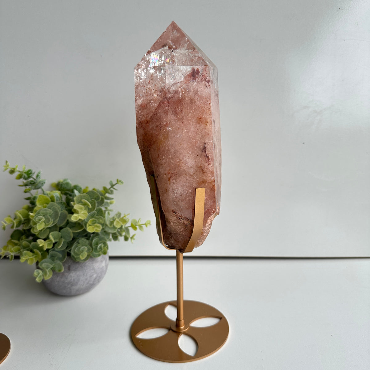 Pink Himalayan Quartz Point In Stand 22cm