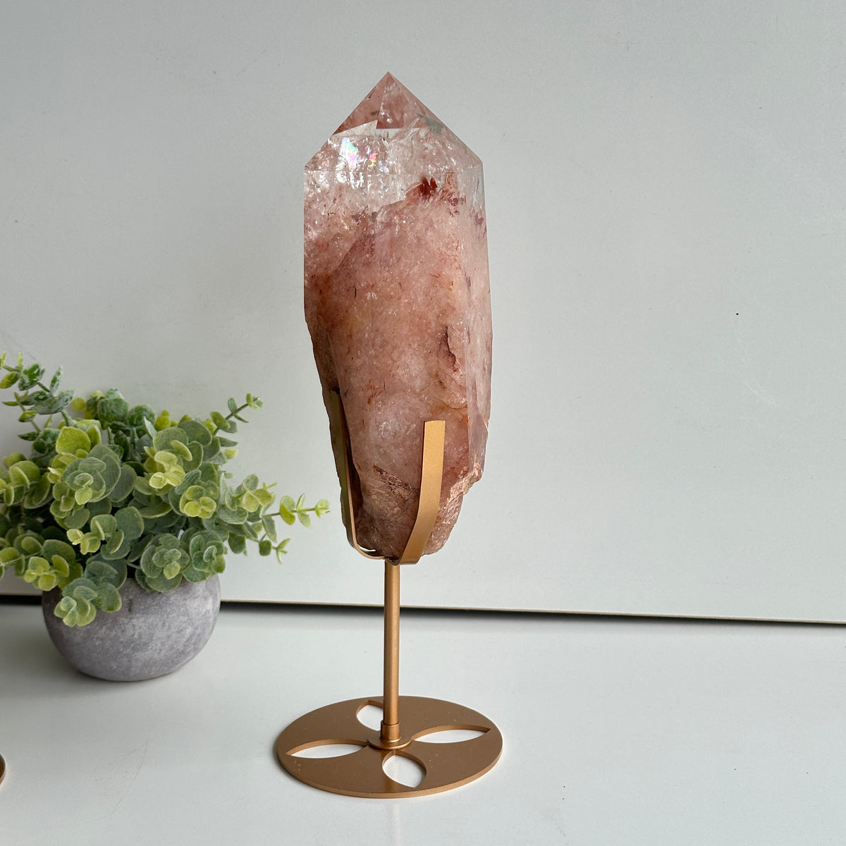 Pink Himalayan Quartz Point In Stand 22cm