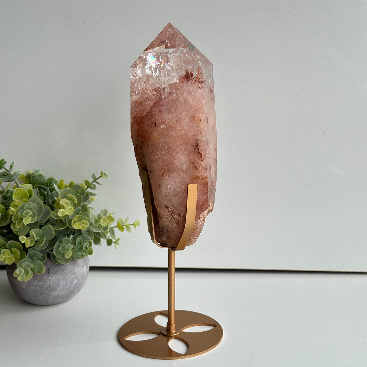 Pink Himalayan Quartz Point In Stand 22cm