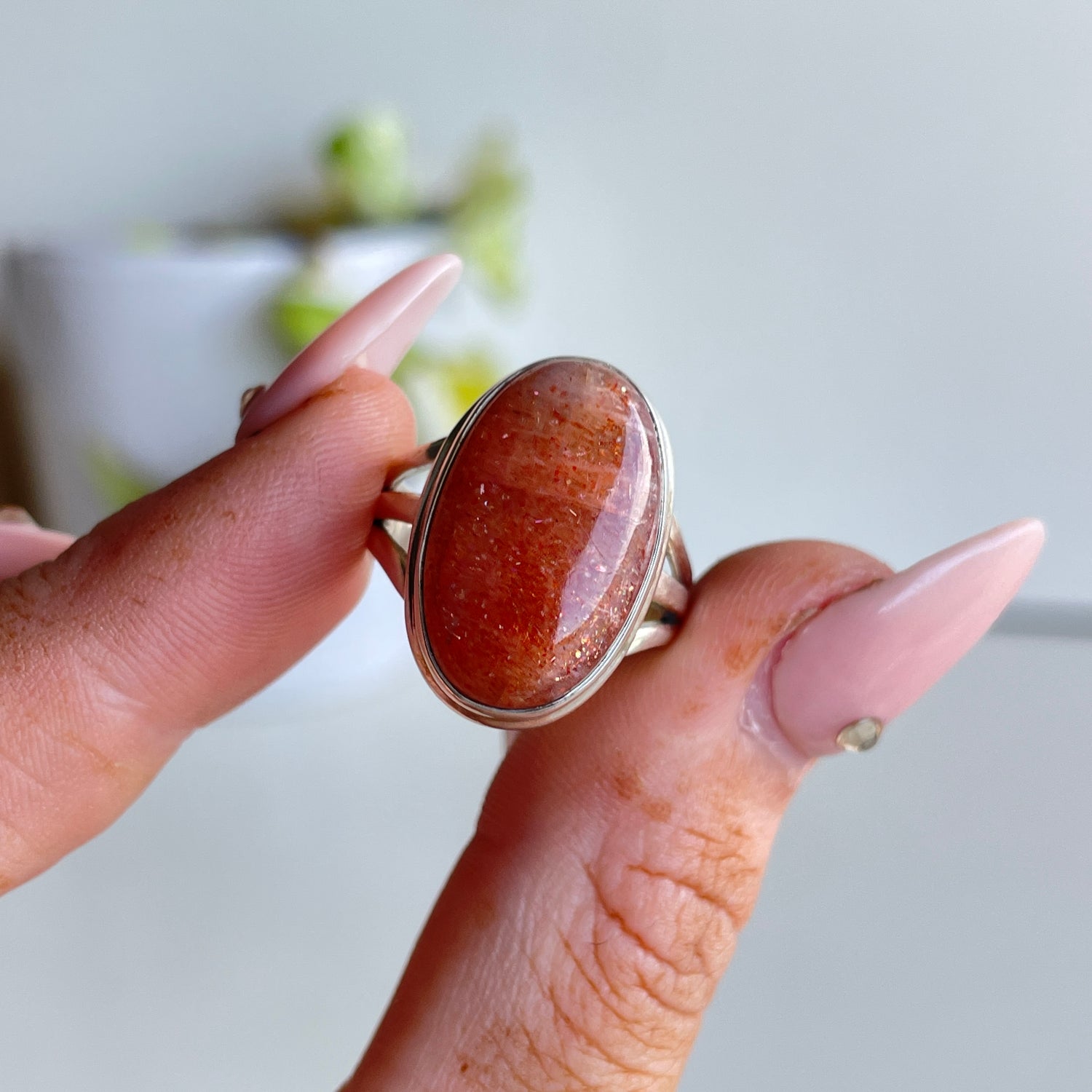 Sunstone Oval Ring Sz7
