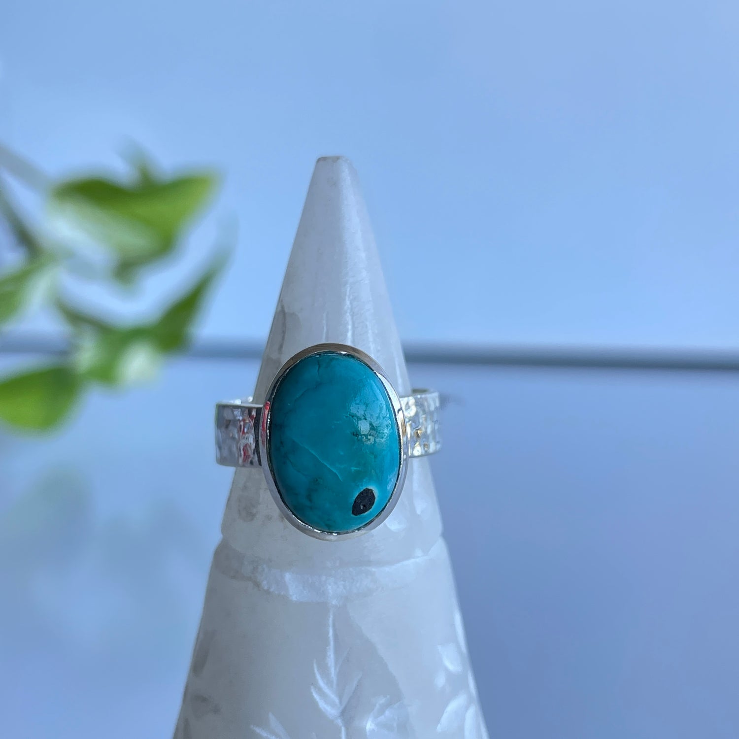 Turquoise Oval Ring Sz8