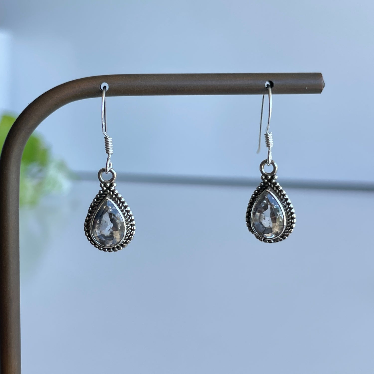 Clear Quartz Teardrop Earrings