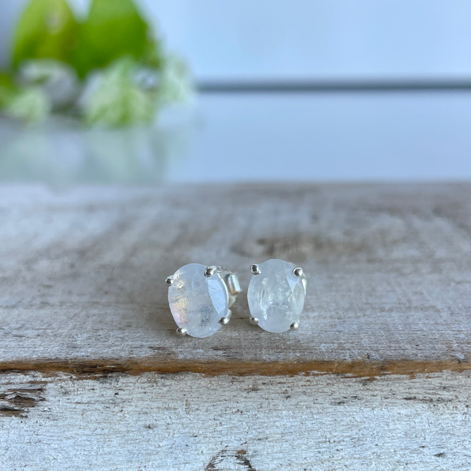 Moonstone Oval Studs