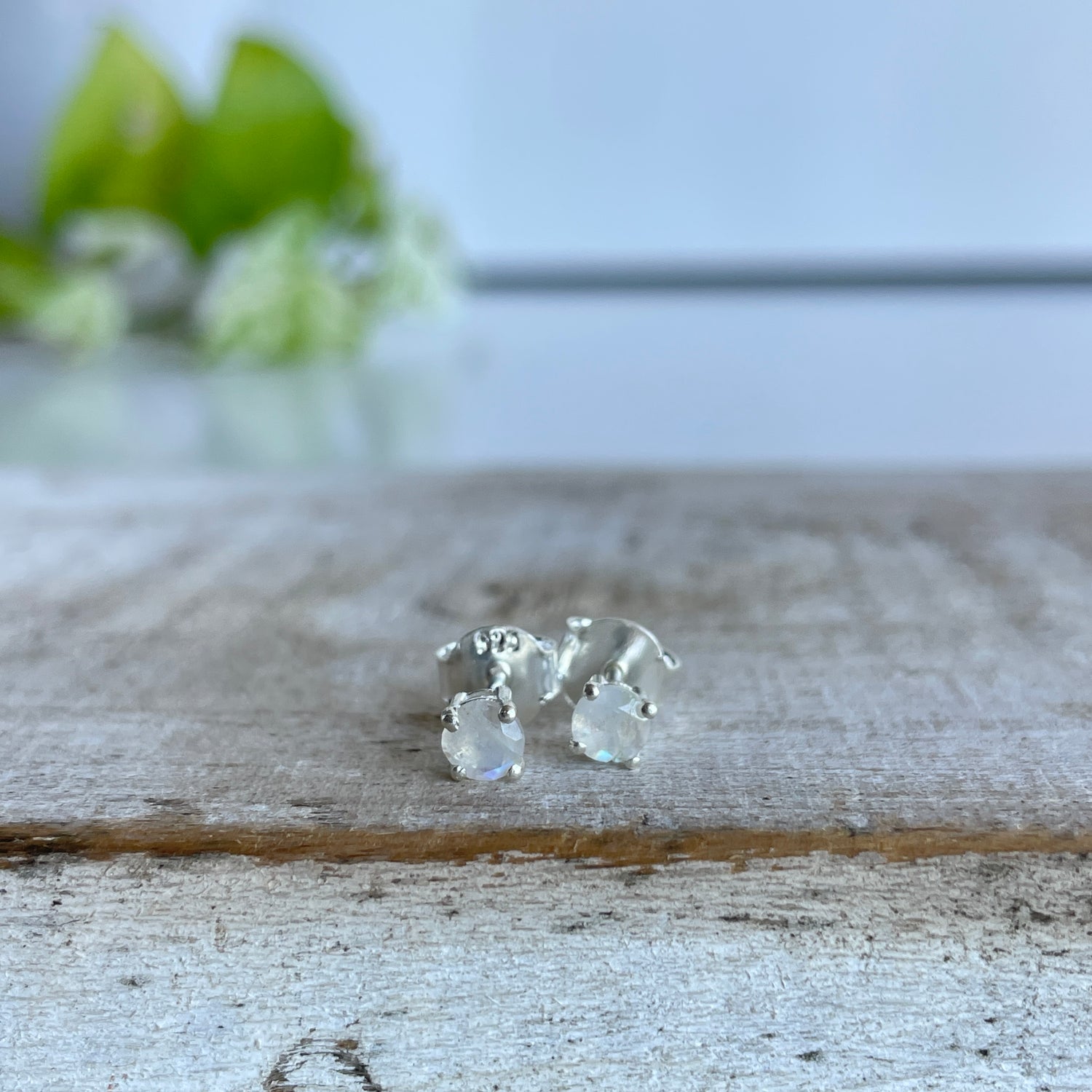 Moonstone Round Studs