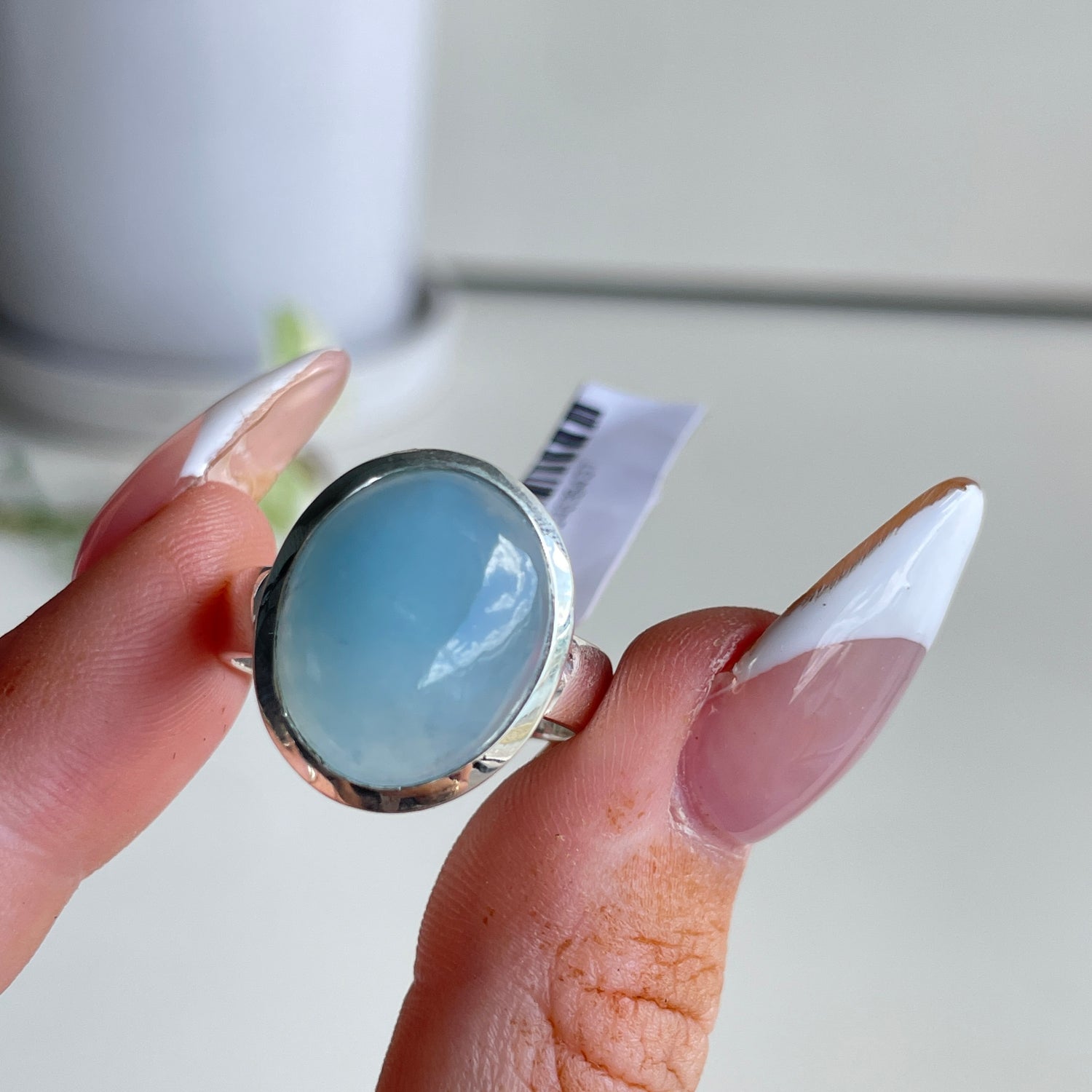 Aquamarine Oval Ring Sz9