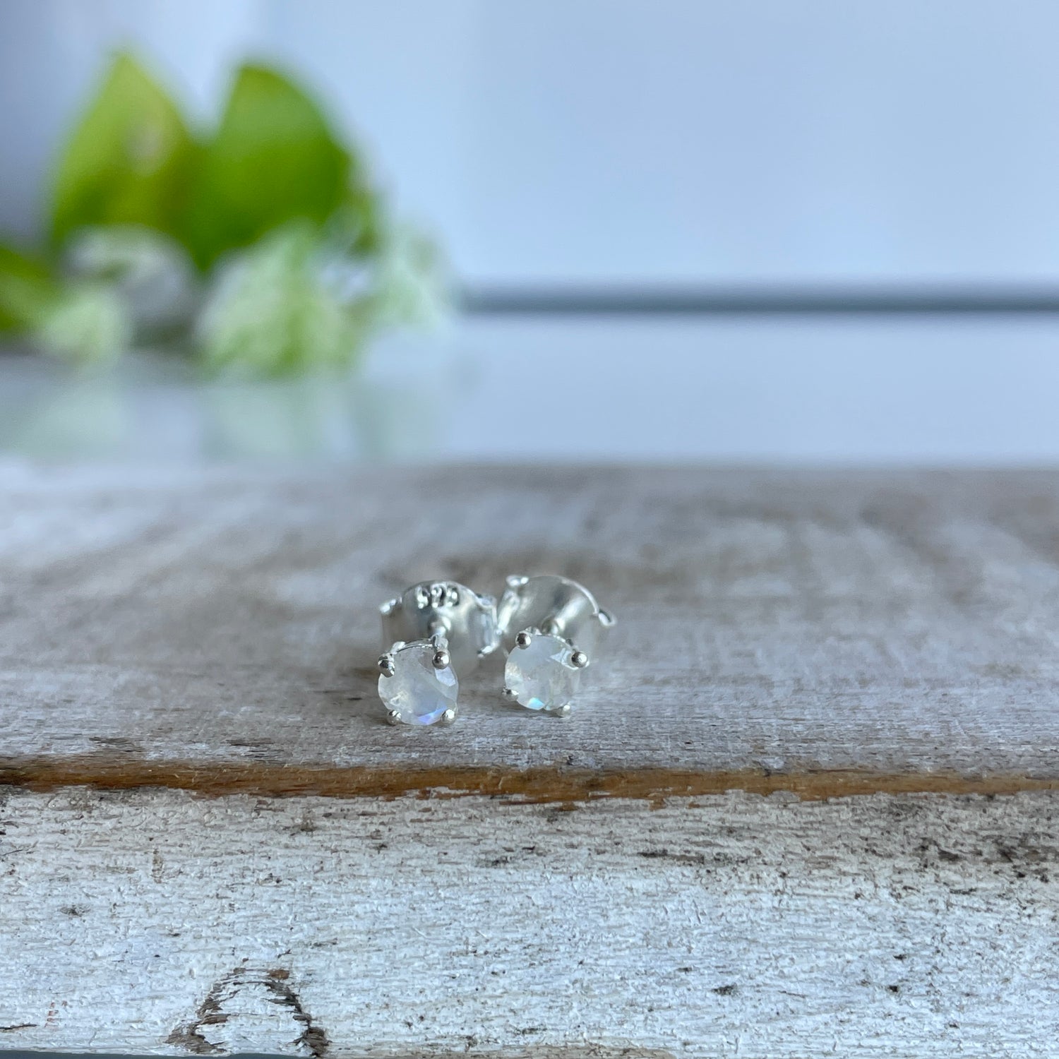 Moonstone Round Studs