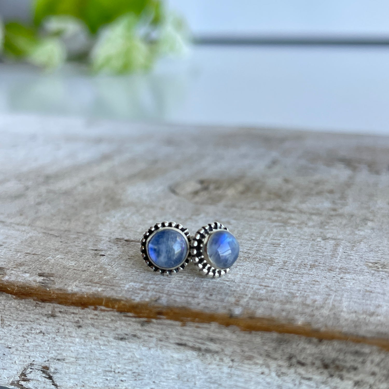 Moonstone Round Studs