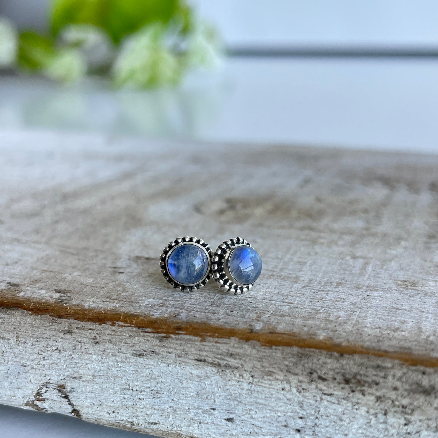 Moonstone Round Studs