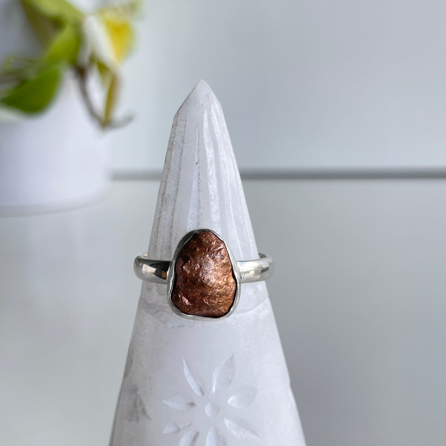 Copper Nugget Ring Sz10