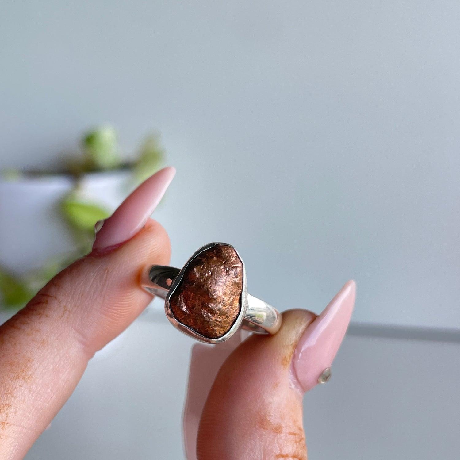 Copper Nugget Ring Sz10