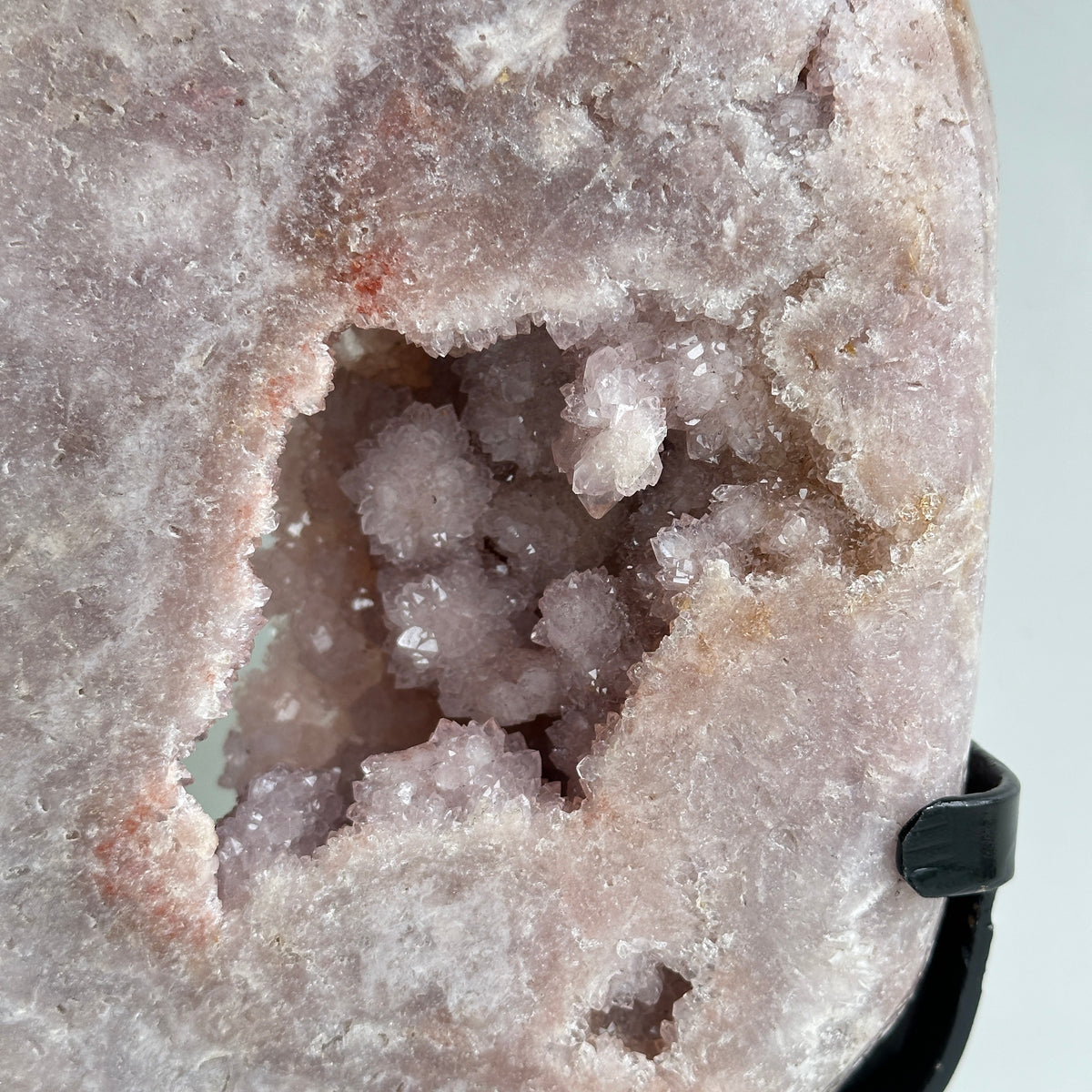 Pink Amethyst Pc In Stand With Druzy