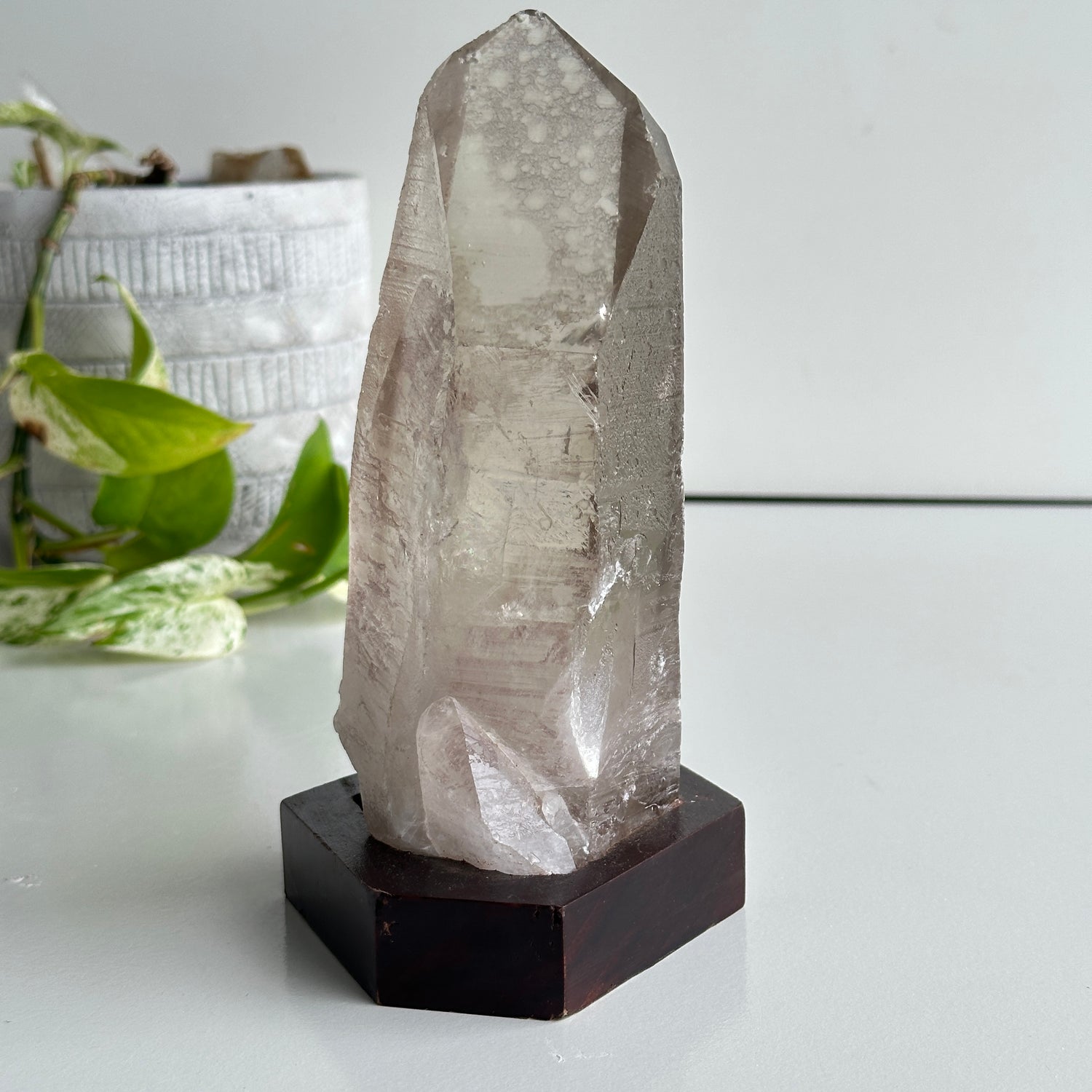 Brazilian Smoky Lemurian In Stand 17.5cm