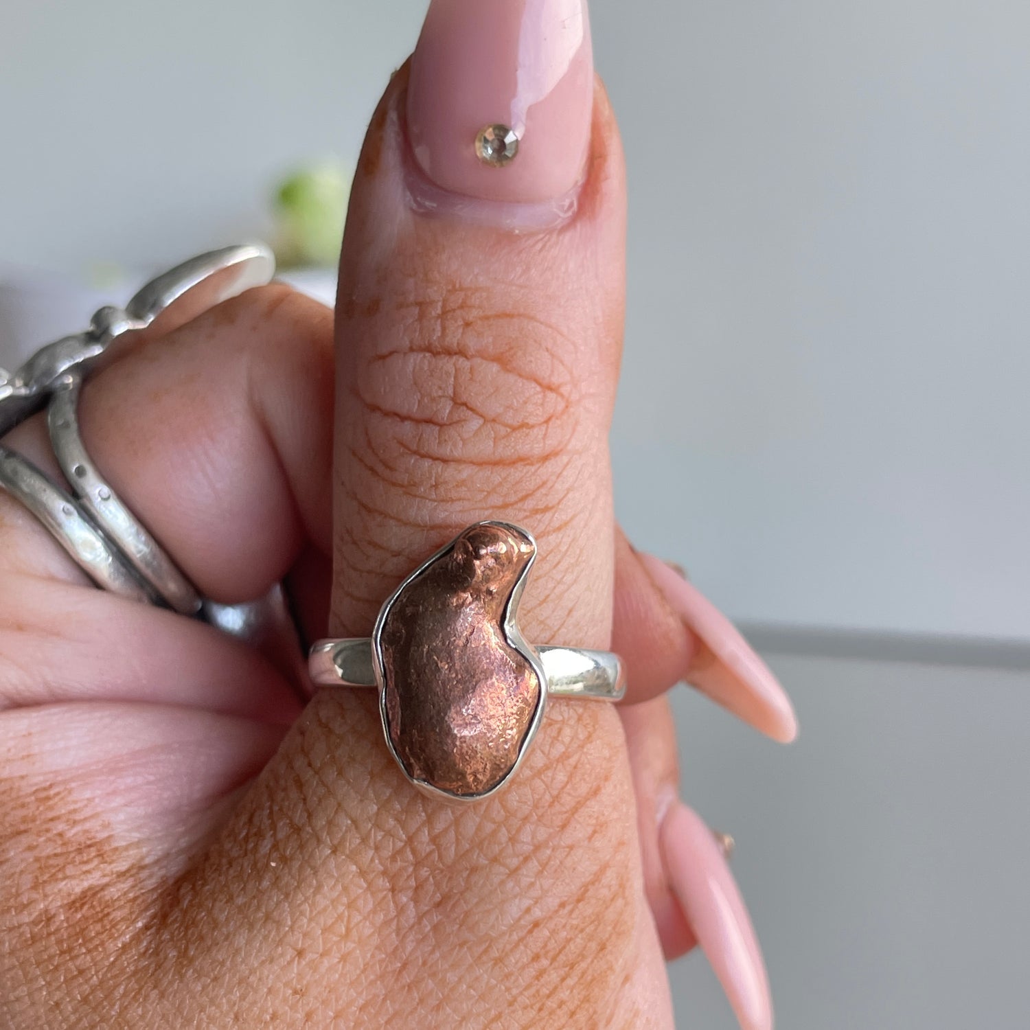 Copper Nugget Ring Sz8.5
