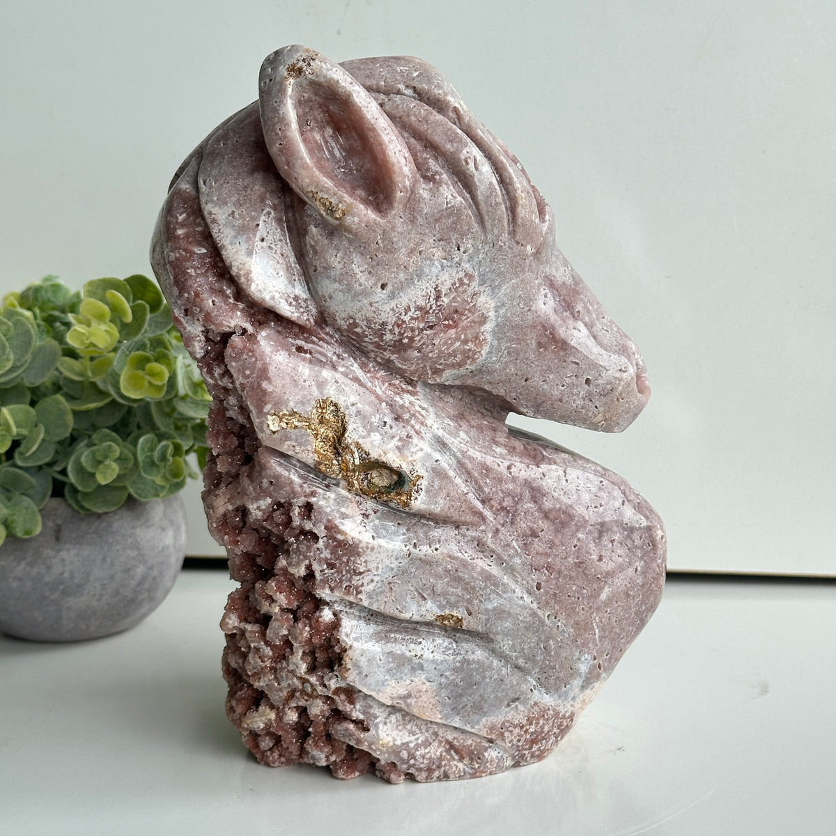Pink Amethyst Horse Head